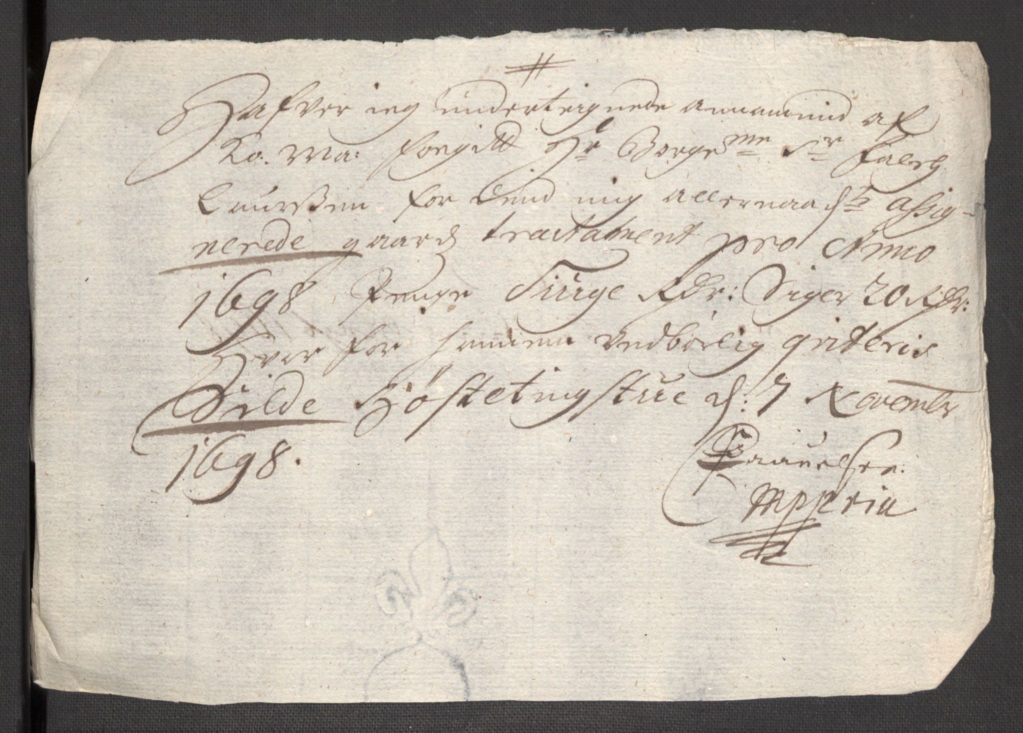 Rentekammeret inntil 1814, Reviderte regnskaper, Fogderegnskap, AV/RA-EA-4092/R48/L2977: Fogderegnskap Sunnhordland og Hardanger, 1697-1698, p. 351