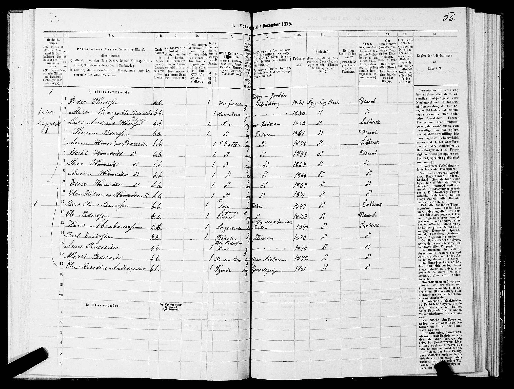 SATØ, 1875 census for 1938P Lyngen, 1875, p. 3056