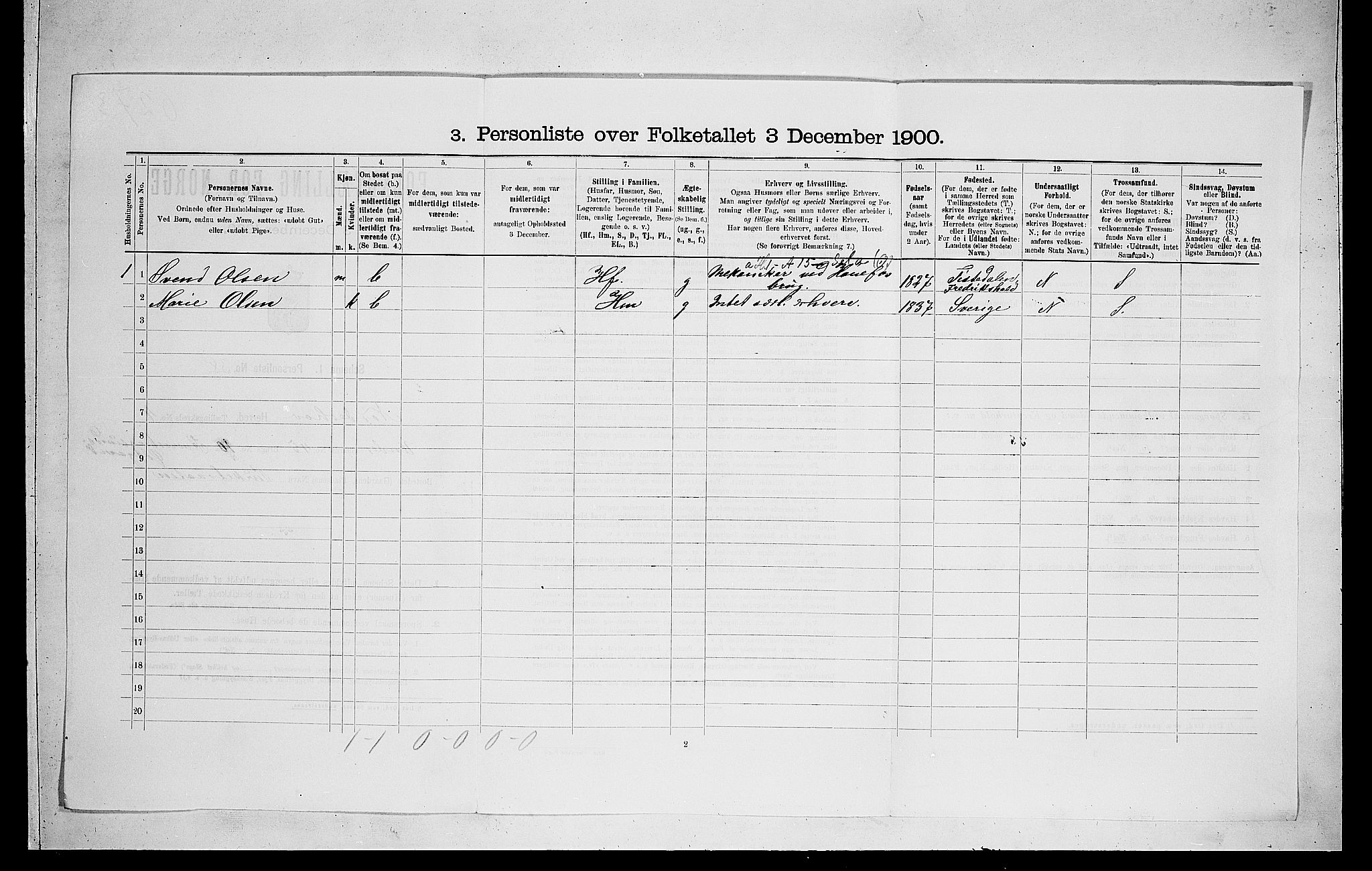 RA, 1900 census for Norderhov, 1900, p. 1004