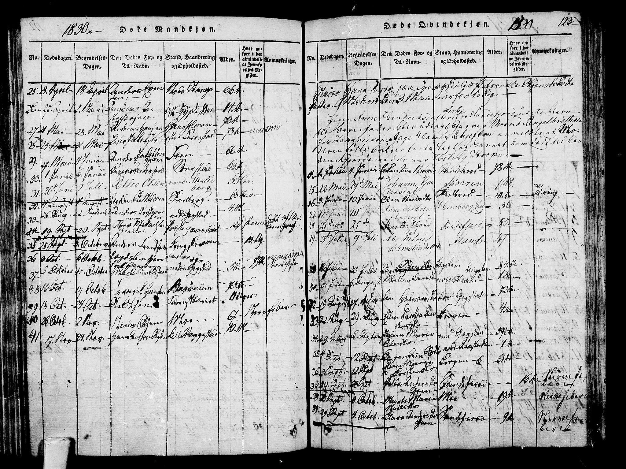 Sandar kirkebøker, SAKO/A-243/F/Fa/L0004: Parish register (official) no. 4, 1814-1832, p. 123