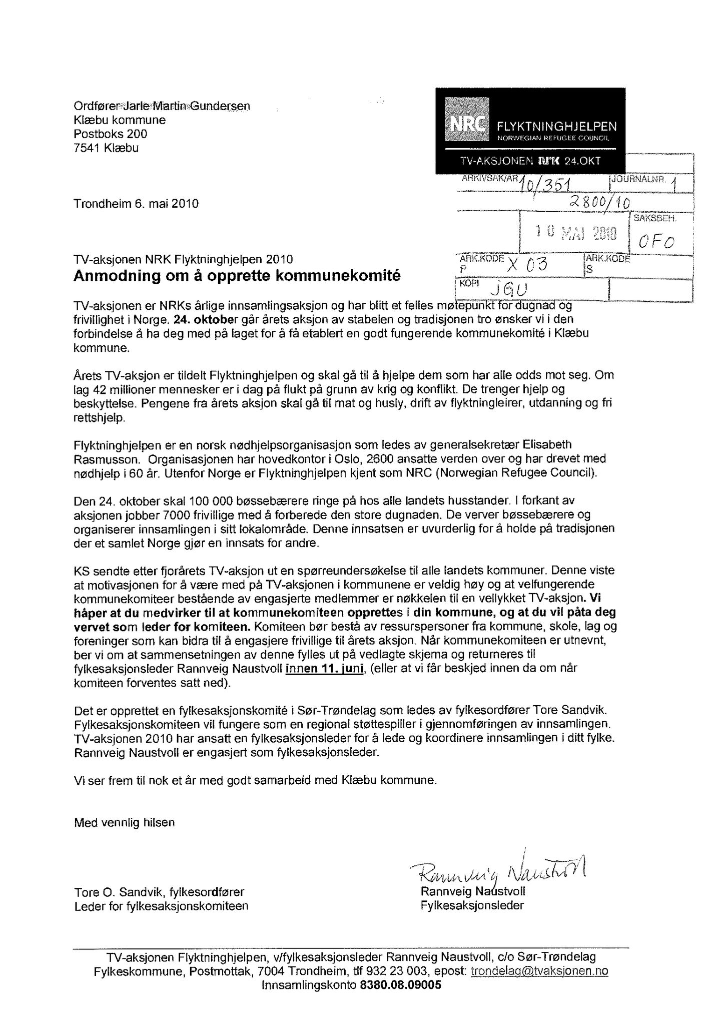 Klæbu Kommune, TRKO/KK/02-FS/L003: Formannsskapet - Møtedokumenter, 2010, p. 1491