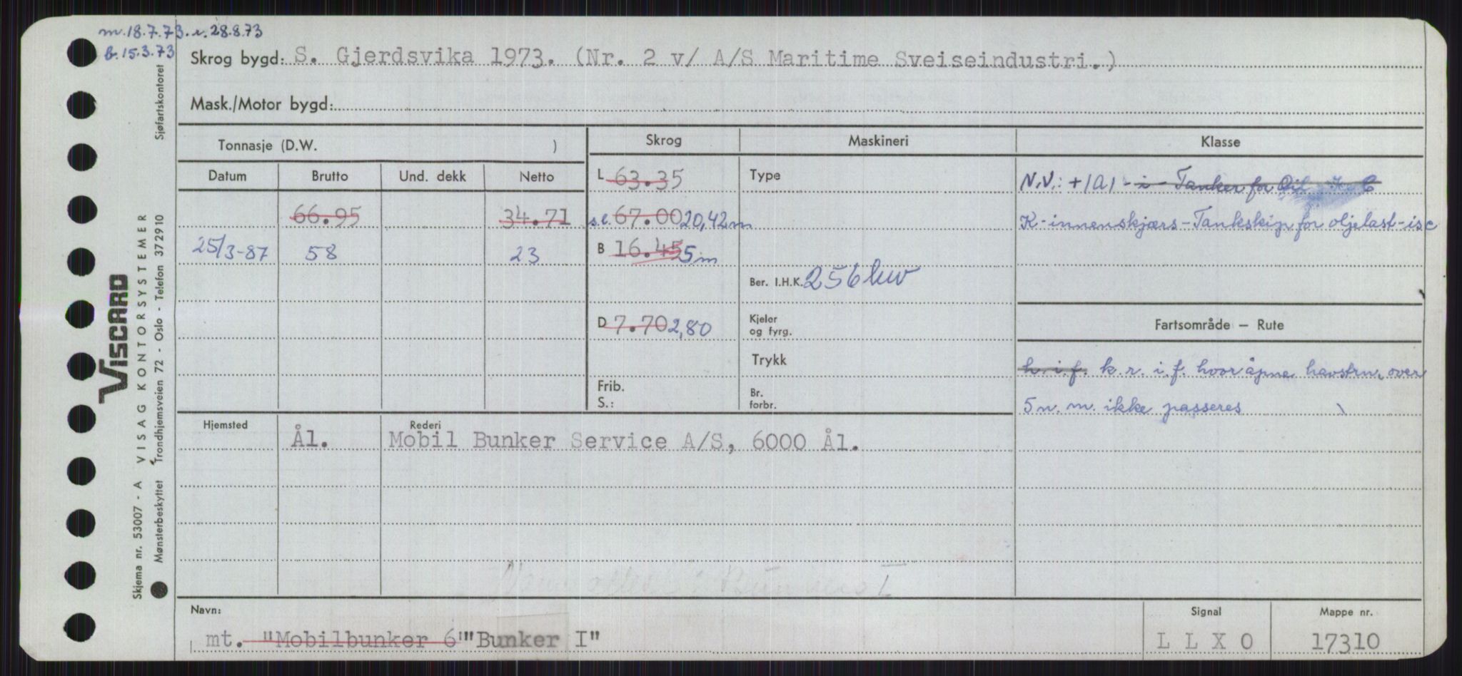 Sjøfartsdirektoratet med forløpere, Skipsmålingen, RA/S-1627/H/Ha/L0001/0002: Fartøy, A-Eig / Fartøy Bjør-Eig, p. 411