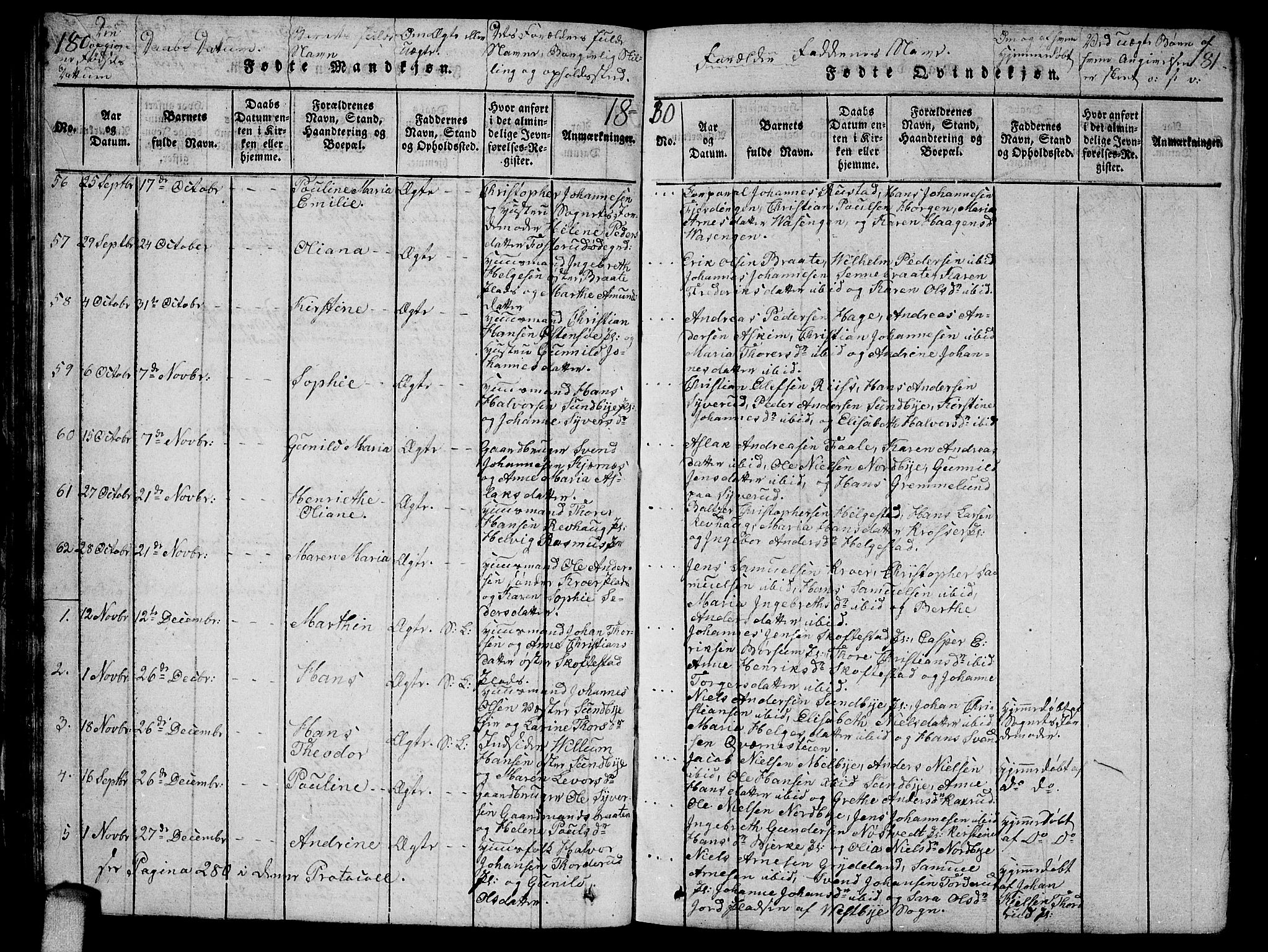 Ås prestekontor Kirkebøker, SAO/A-10894/G/Ga/L0002: Parish register (copy) no. I 2, 1820-1836, p. 180-181