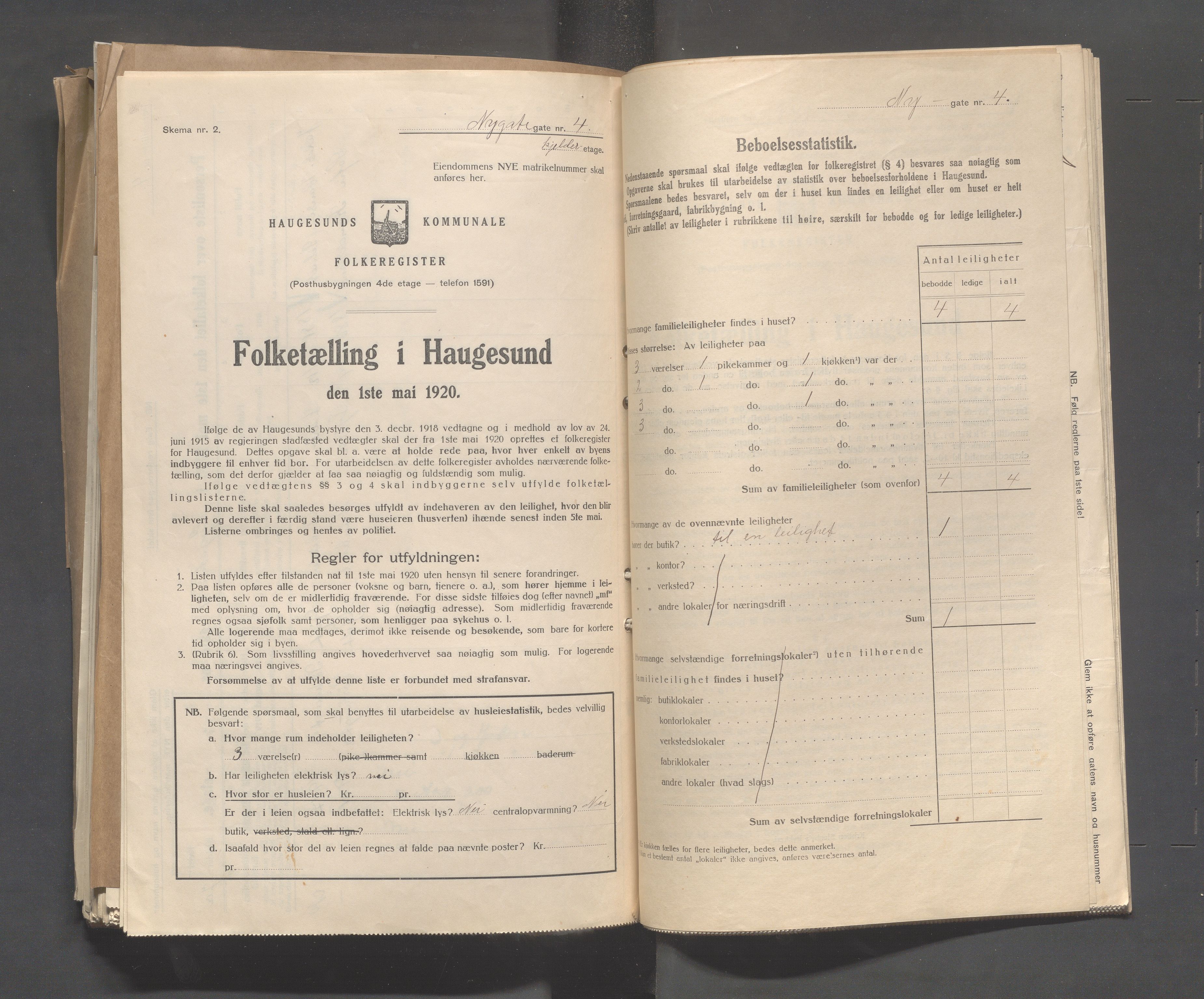 IKAR, Local census 1.5.1920 for Haugesund, 1920, p. 3010