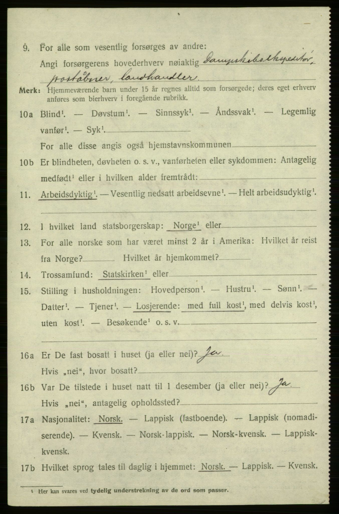 SATØ, 1920 census for Vadsø, 1920, p. 3734