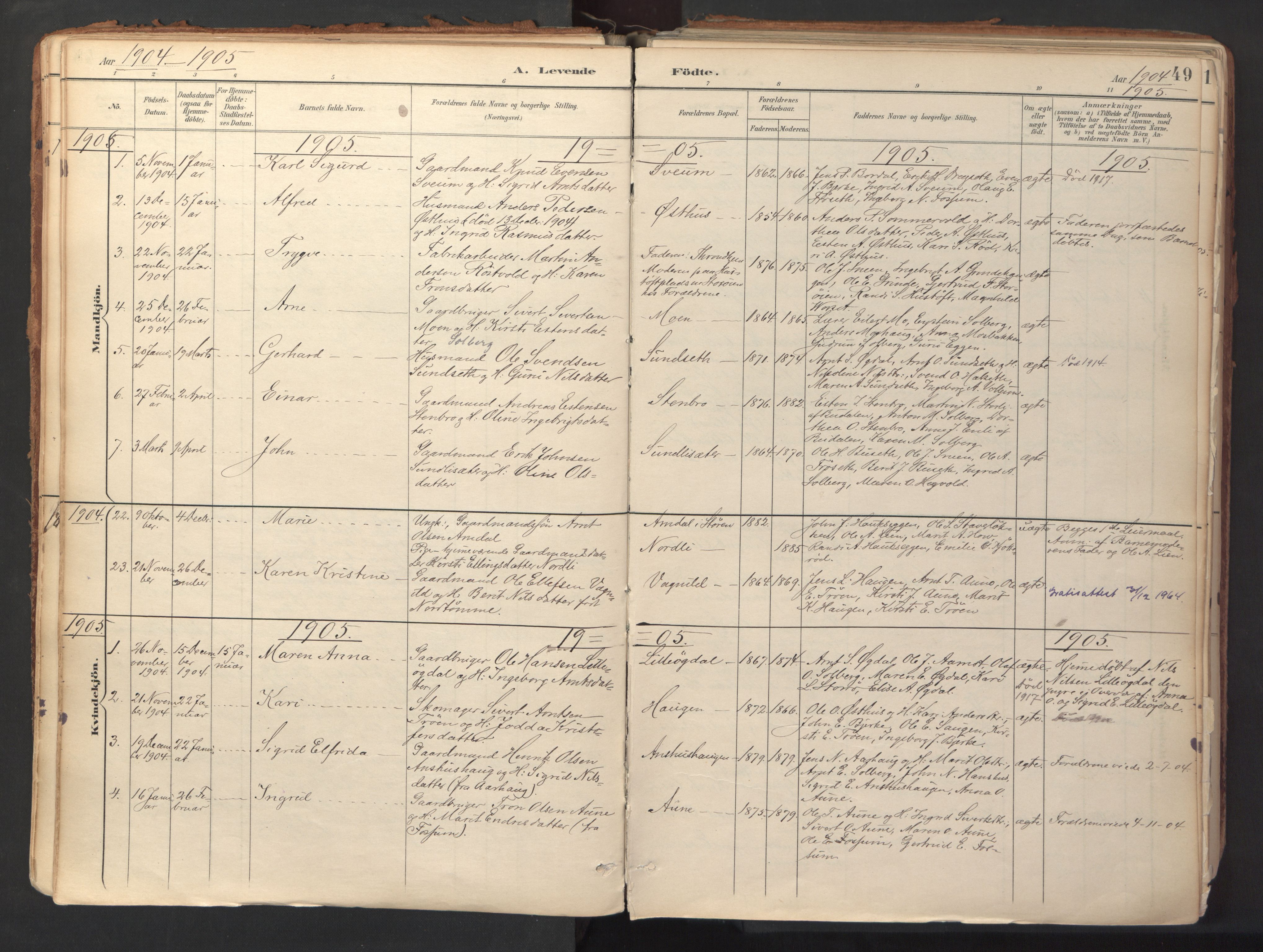Ministerialprotokoller, klokkerbøker og fødselsregistre - Sør-Trøndelag, SAT/A-1456/689/L1041: Parish register (official) no. 689A06, 1891-1923, p. 49
