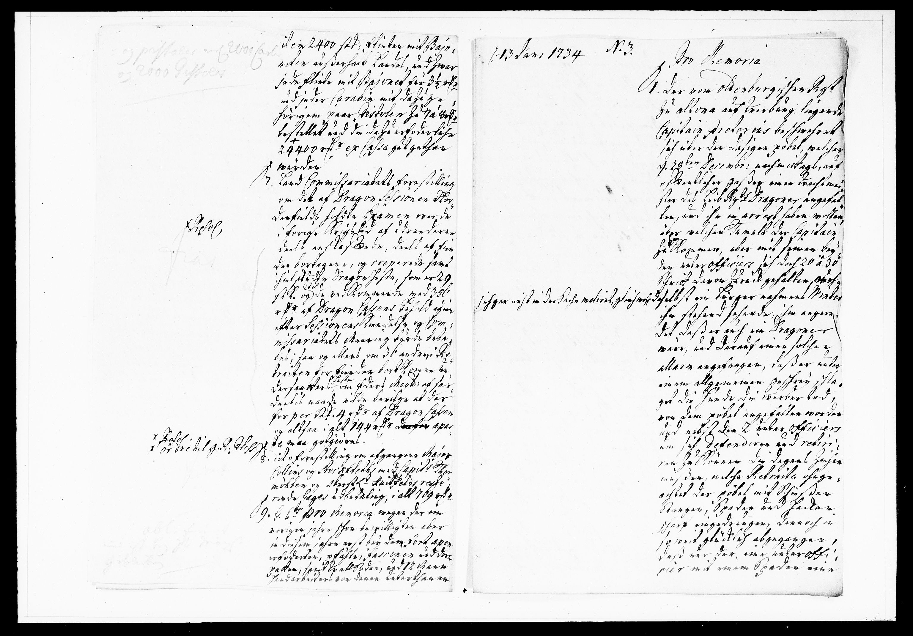 Krigskollegiet, Krigskancelliet, DRA/A-0006/-/1114-1121: Refererede sager, 1734, p. 17