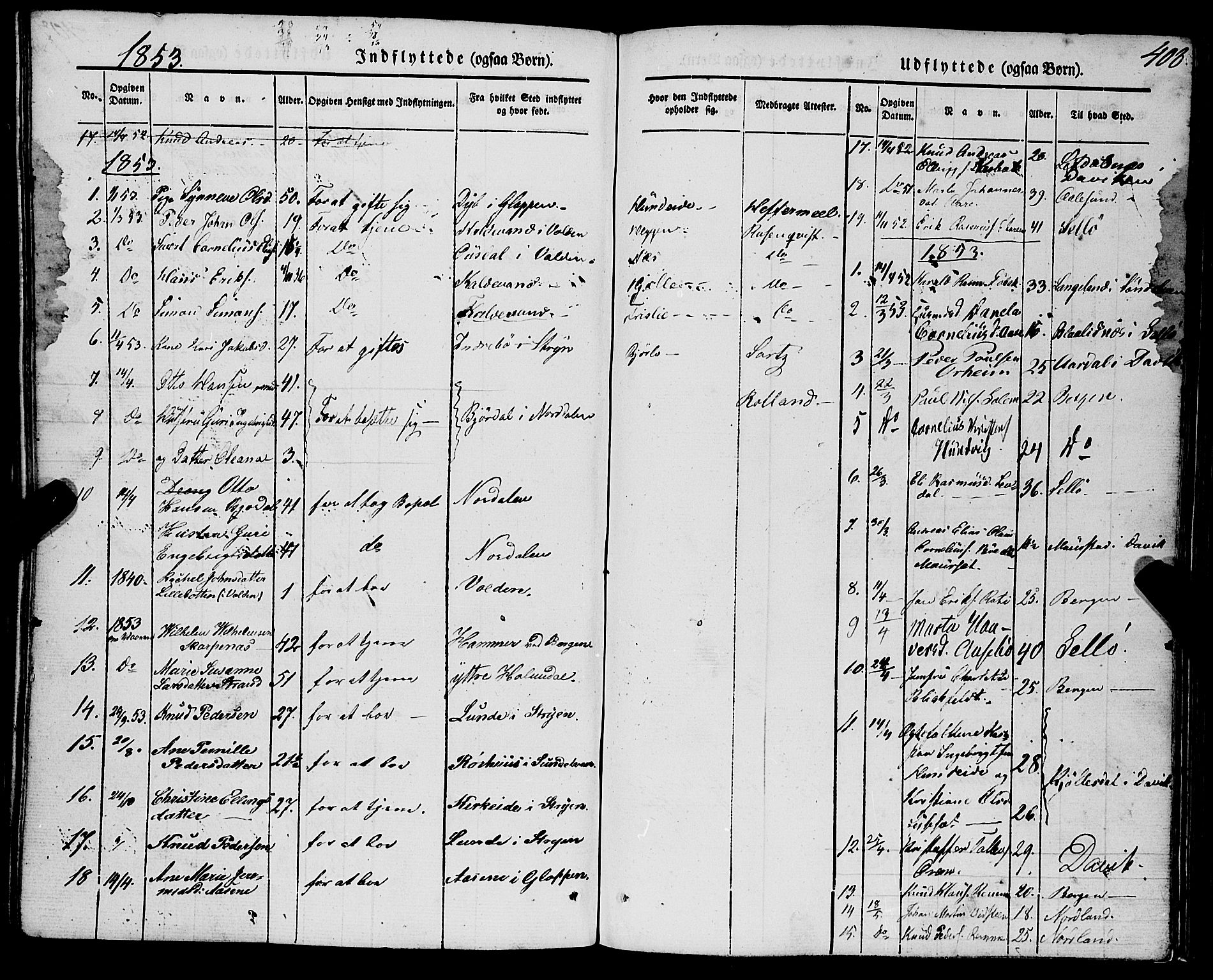 Eid sokneprestembete, AV/SAB-A-82301/H/Haa/Haaa/L0007: Parish register (official) no. A 7, 1844-1858, p. 408