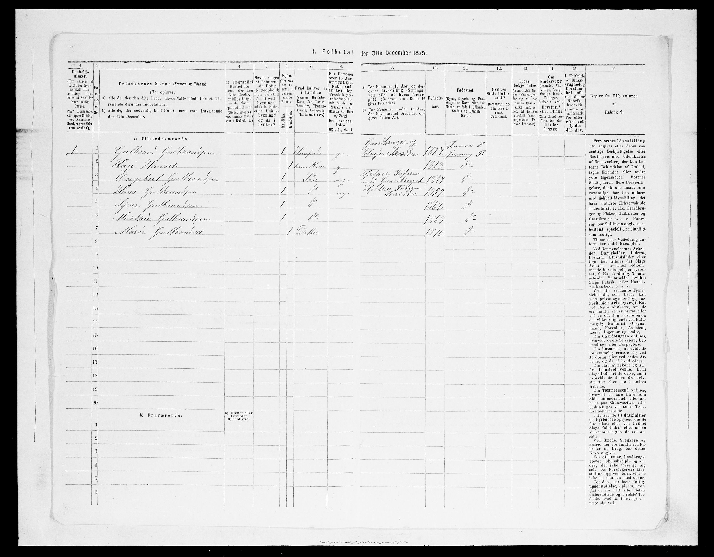 SAH, 1875 census for 0532P Jevnaker, 1875, p. 609