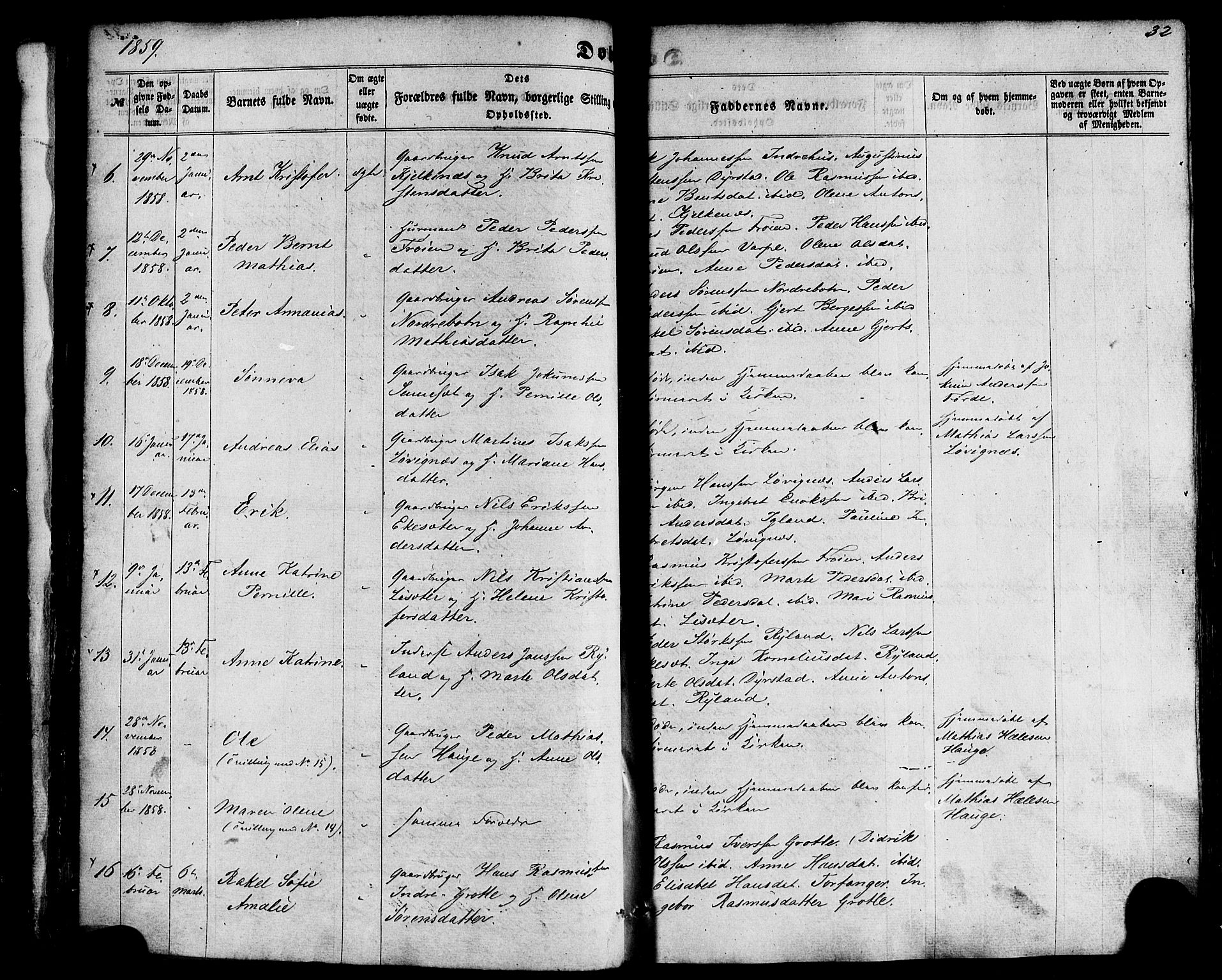 Kinn sokneprestembete, SAB/A-80801/H/Haa/Haaa/L0006: Parish register (official) no. A 6, 1857-1885, p. 32