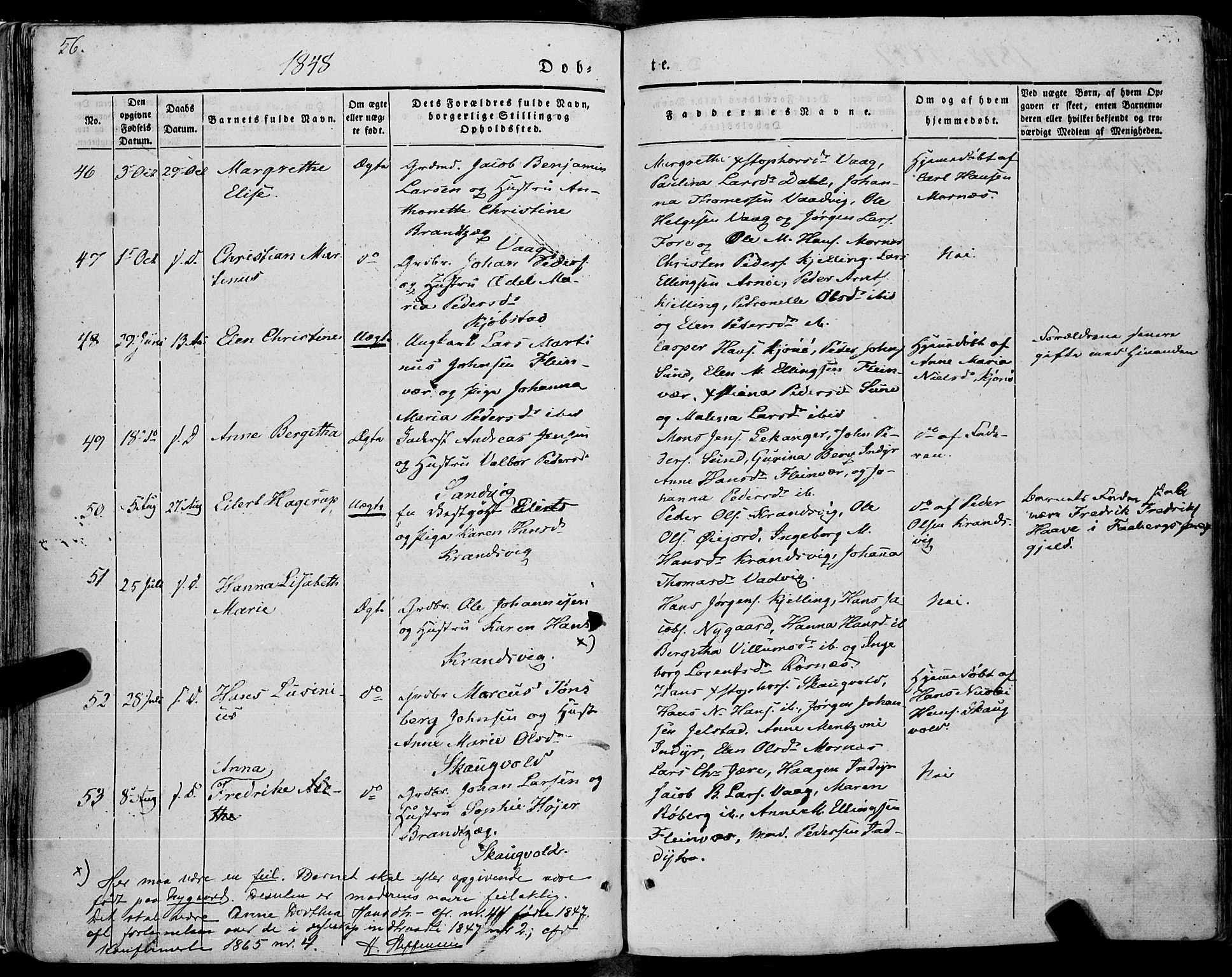 Ministerialprotokoller, klokkerbøker og fødselsregistre - Nordland, SAT/A-1459/805/L0097: Parish register (official) no. 805A04, 1837-1861, p. 56