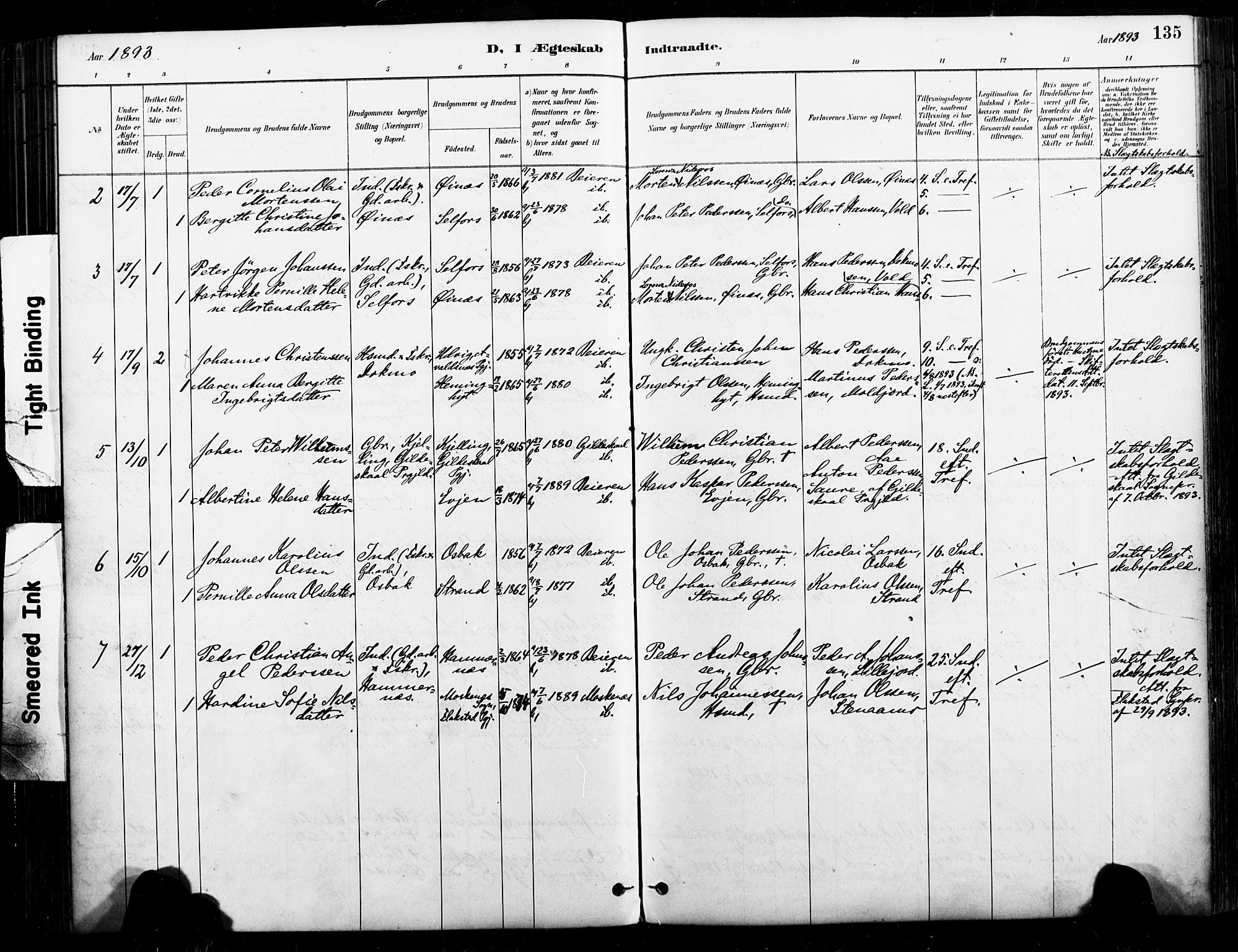 Ministerialprotokoller, klokkerbøker og fødselsregistre - Nordland, AV/SAT-A-1459/846/L0646: Parish register (official) no. 846A04, 1887-1901, p. 135