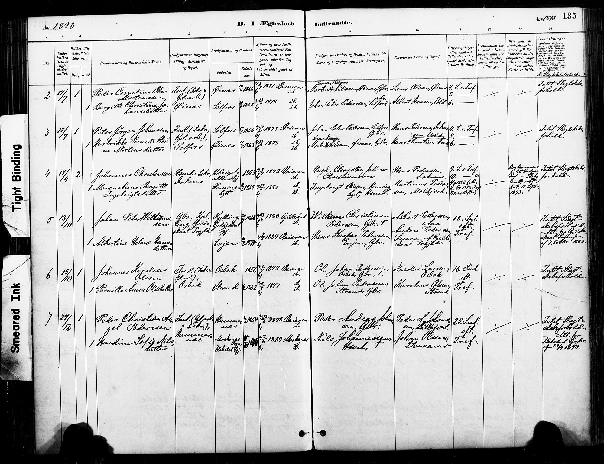 Ministerialprotokoller, klokkerbøker og fødselsregistre - Nordland, SAT/A-1459/846/L0646: Parish register (official) no. 846A04, 1887-1901, p. 135