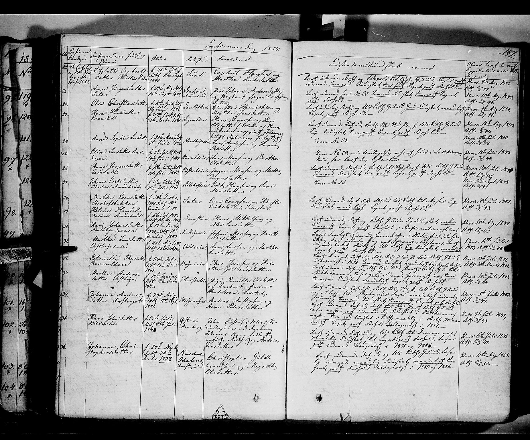 Romedal prestekontor, SAH/PREST-004/K/L0004: Parish register (official) no. 4, 1847-1861, p. 167