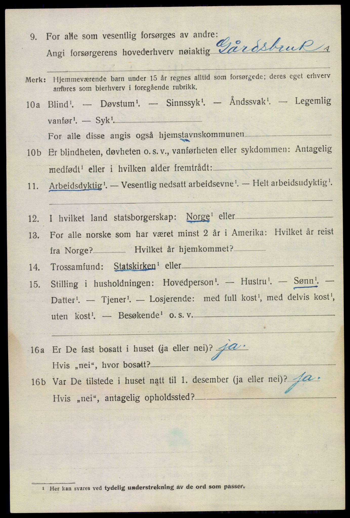 SAKO, 1920 census for Bamble, 1920, p. 8792