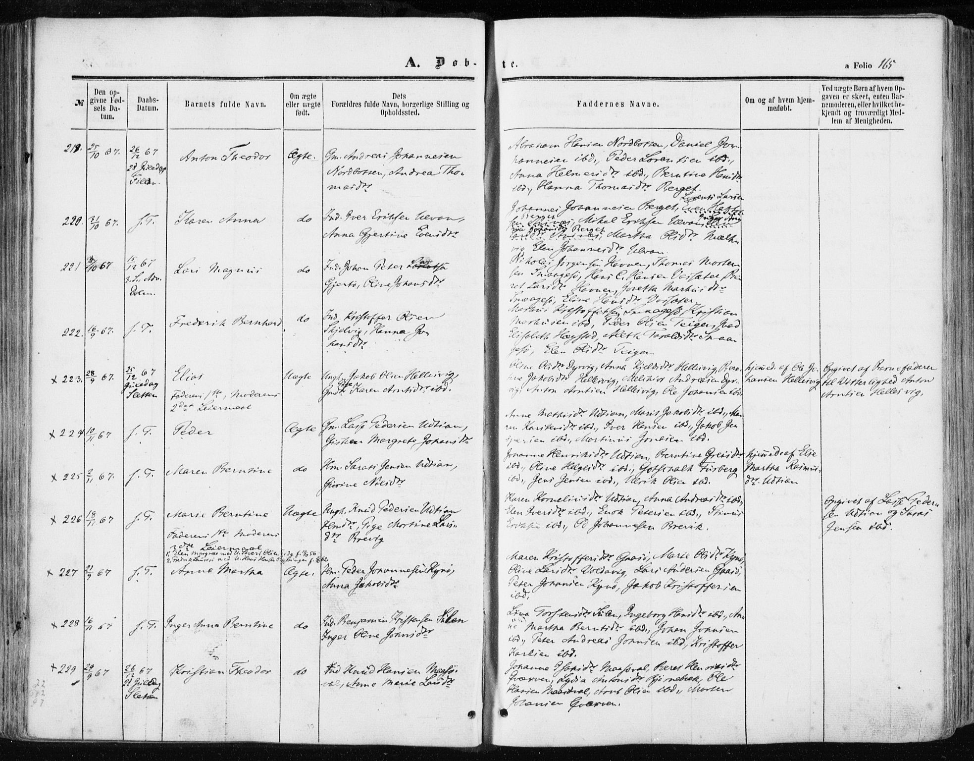 Ministerialprotokoller, klokkerbøker og fødselsregistre - Sør-Trøndelag, SAT/A-1456/634/L0531: Parish register (official) no. 634A07, 1861-1870, p. 165