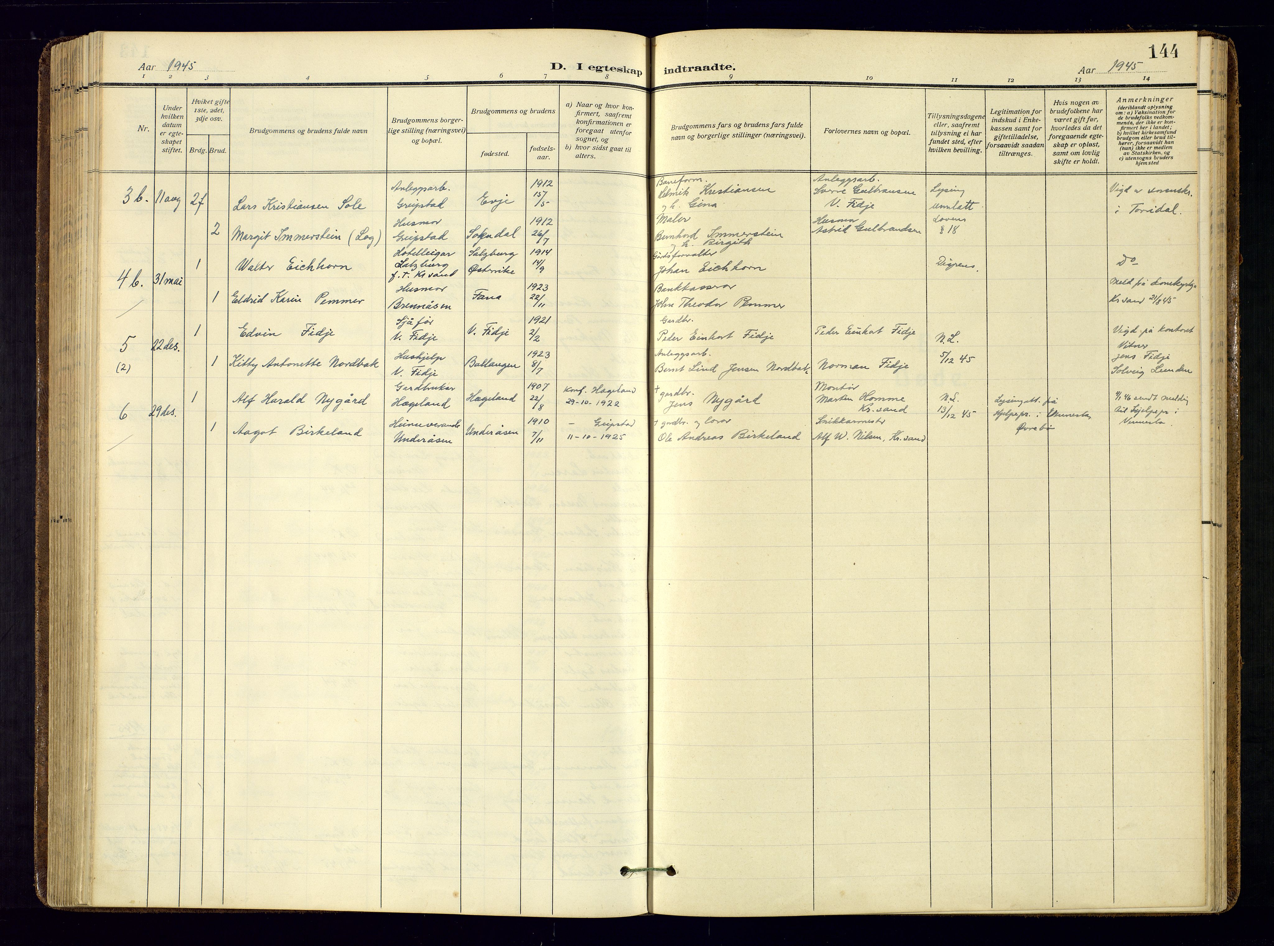 Søgne sokneprestkontor, AV/SAK-1111-0037/F/Fa/Faa/L0004: Parish register (official) no. A-4, 1911-1945, p. 144