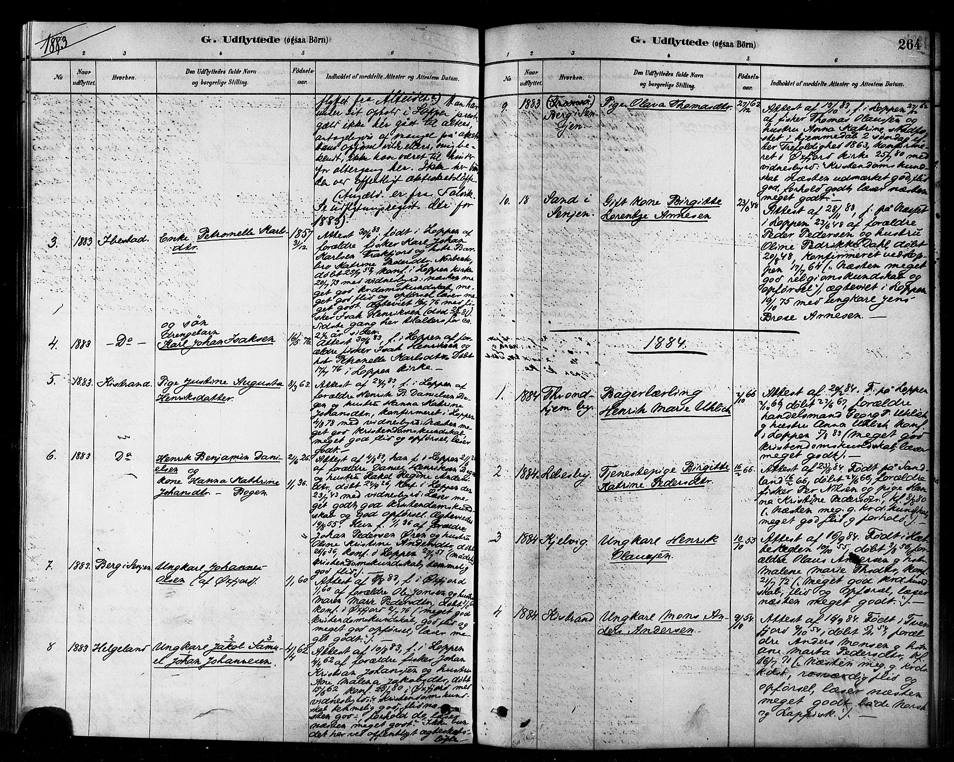 Loppa sokneprestkontor, SATØ/S-1339/H/Ha/L0006kirke: Parish register (official) no. 6, 1879-1895, p. 264