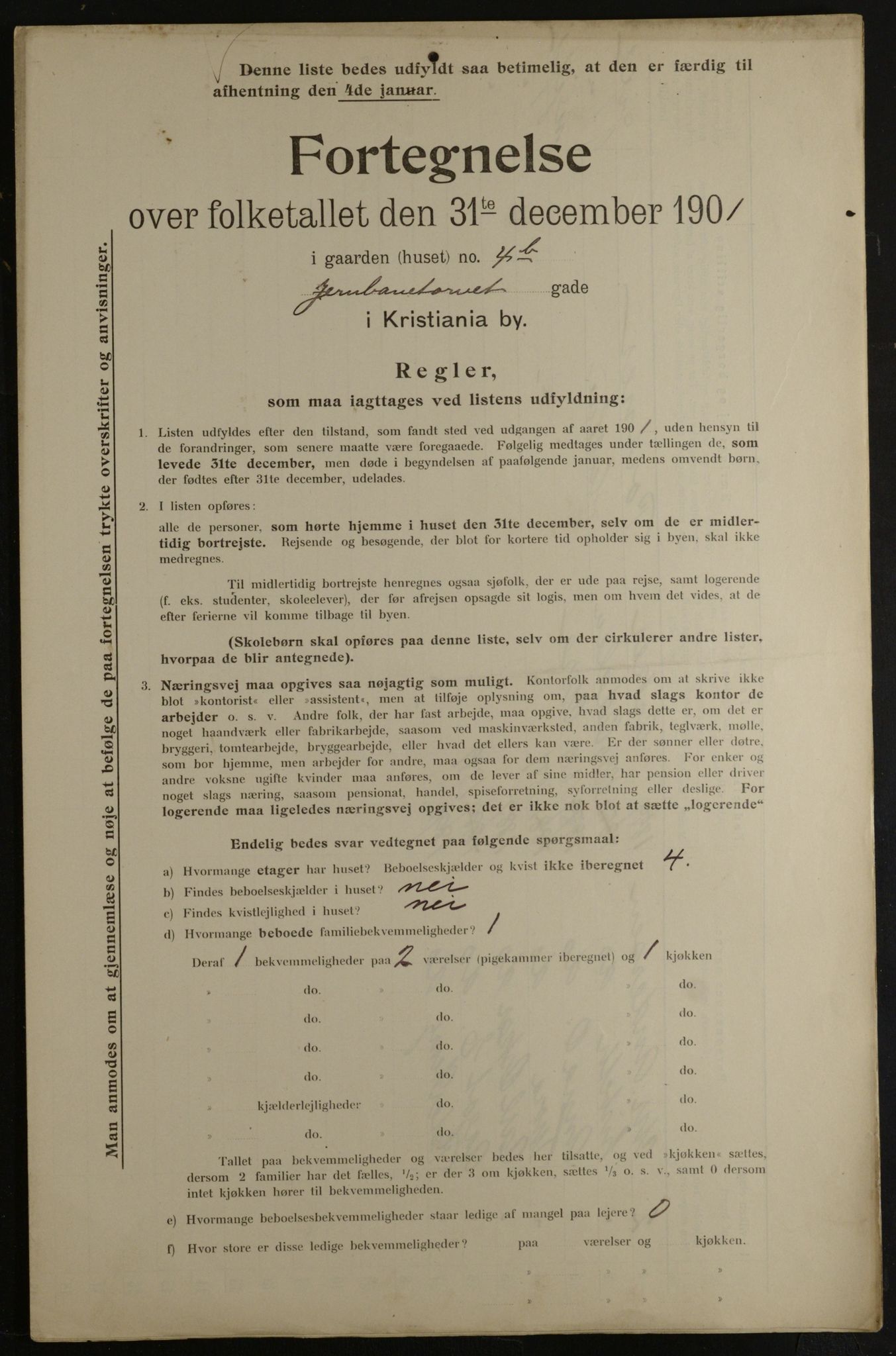 OBA, Municipal Census 1901 for Kristiania, 1901, p. 7288