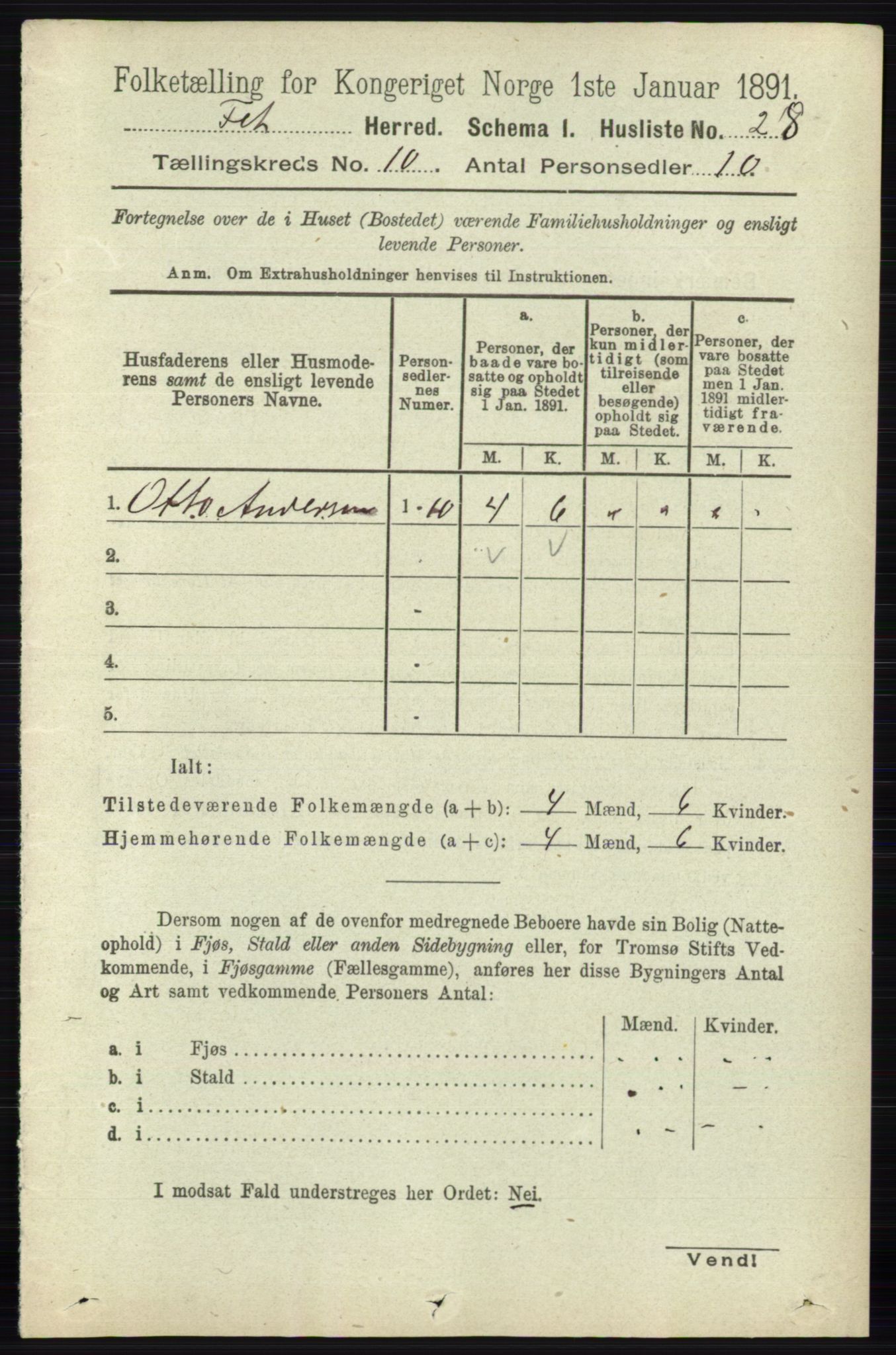 RA, 1891 census for 0227 Fet, 1891, p. 3976