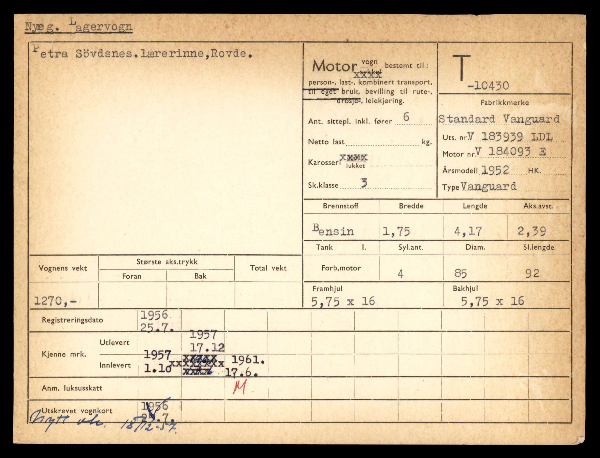 Møre og Romsdal vegkontor - Ålesund trafikkstasjon, AV/SAT-A-4099/F/Fe/L0020: Registreringskort for kjøretøy T 10351 - T 10470, 1927-1998, p. 2238