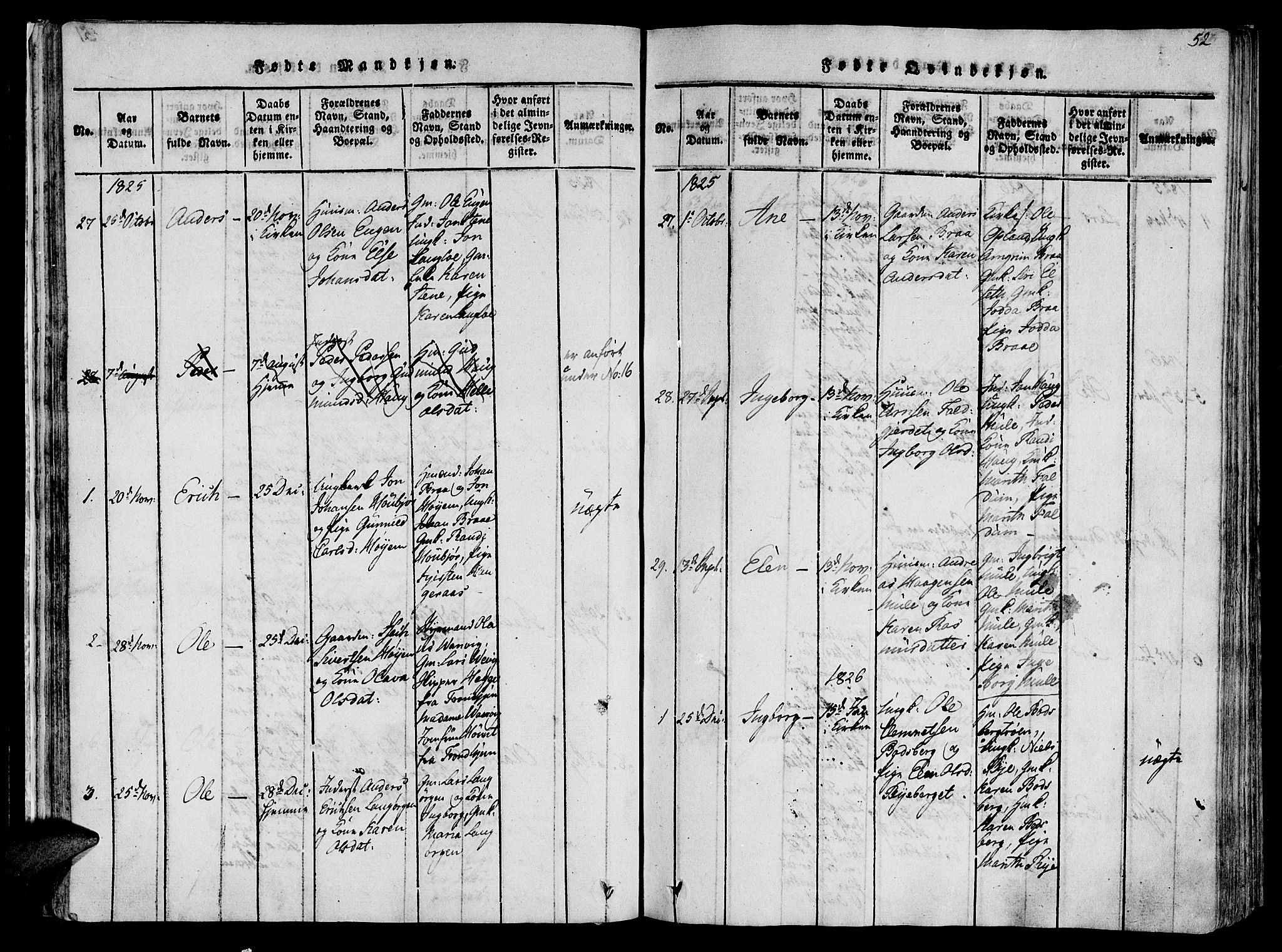 Ministerialprotokoller, klokkerbøker og fødselsregistre - Sør-Trøndelag, AV/SAT-A-1456/612/L0372: Parish register (official) no. 612A06 /1, 1816-1828, p. 52