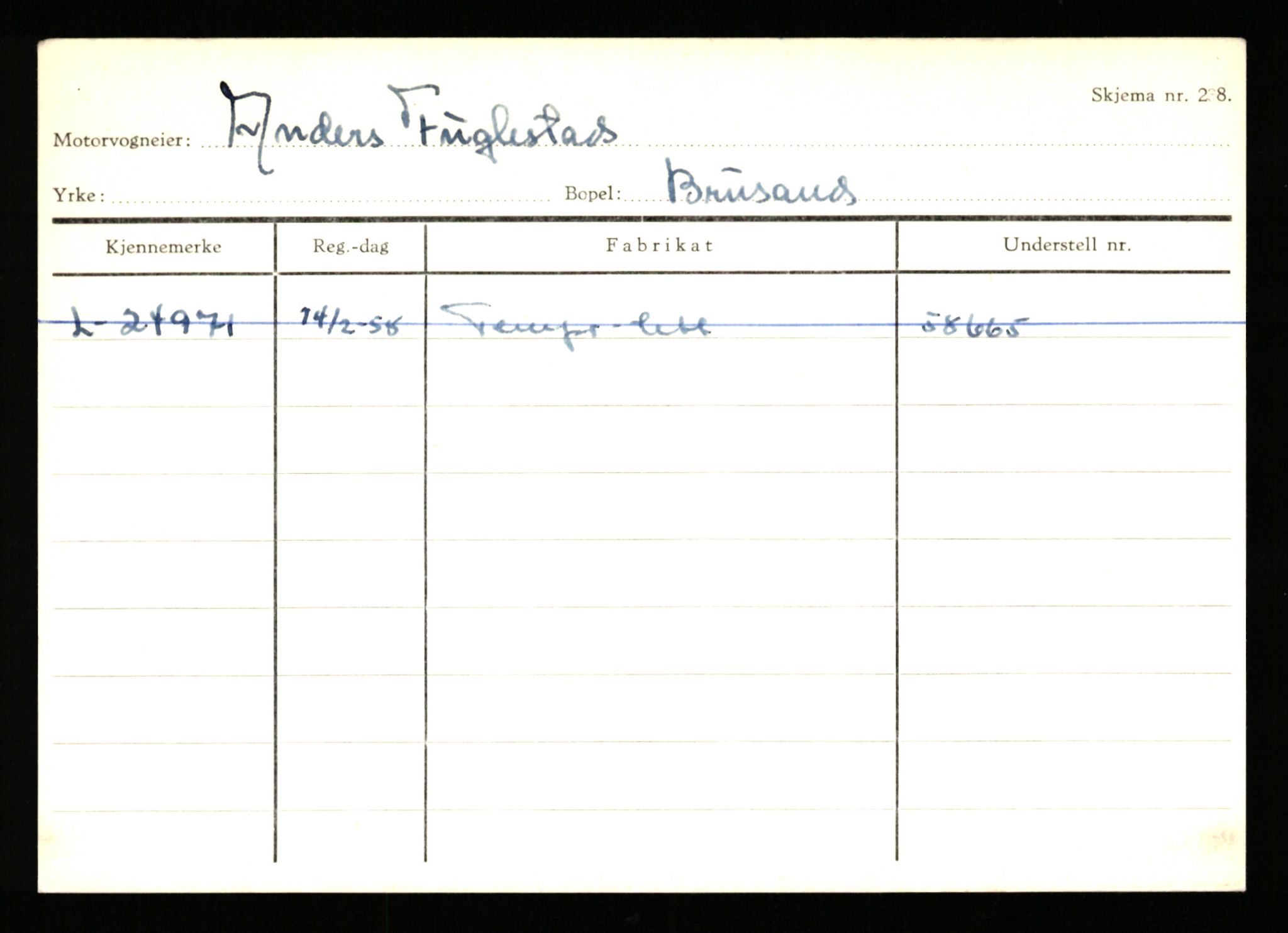 Stavanger trafikkstasjon, SAST/A-101942/0/H/L0010: Fuglestad - Gjestland, 1930-1971, p. 13