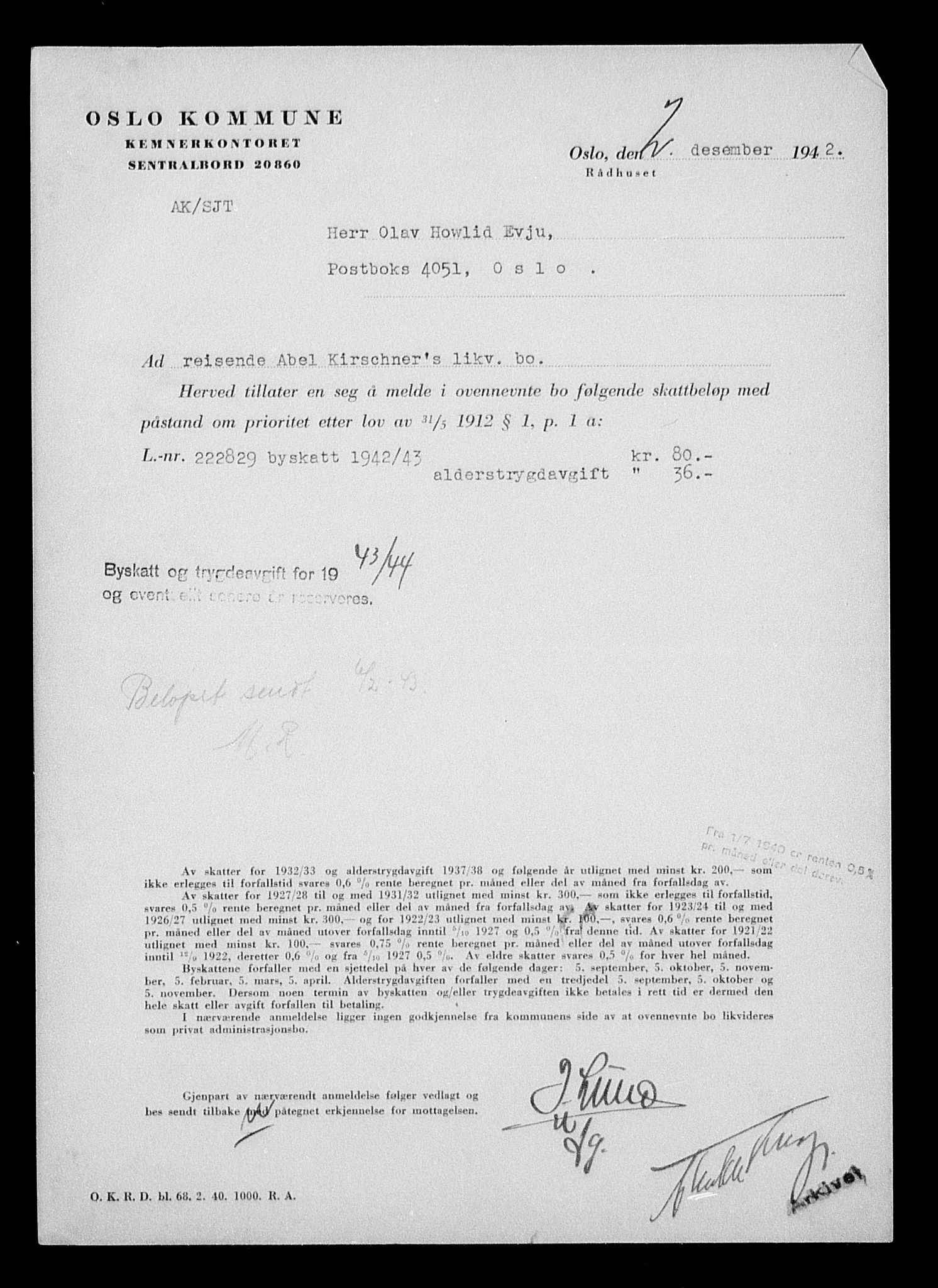 Justisdepartementet, Tilbakeføringskontoret for inndratte formuer, AV/RA-S-1564/H/Hc/Hcc/L0951: --, 1945-1947, p. 370