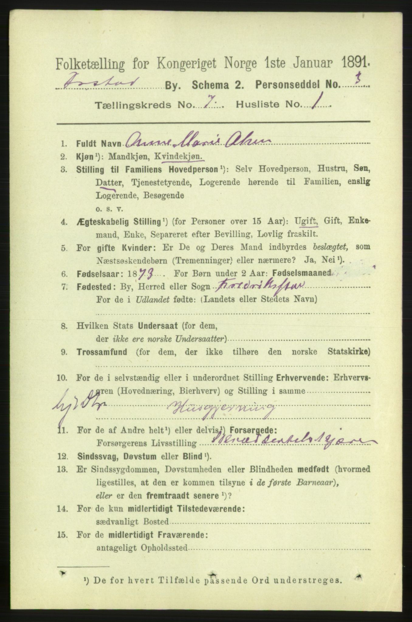 RA, 1891 census for 0103 Fredrikstad, 1891, p. 8712