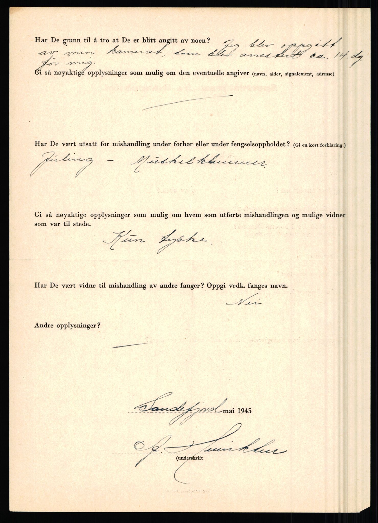 Rikspolitisjefen, AV/RA-S-1560/L/L0007: Heen, Erik C. - Iversen, Trygve, 1940-1945, p. 44