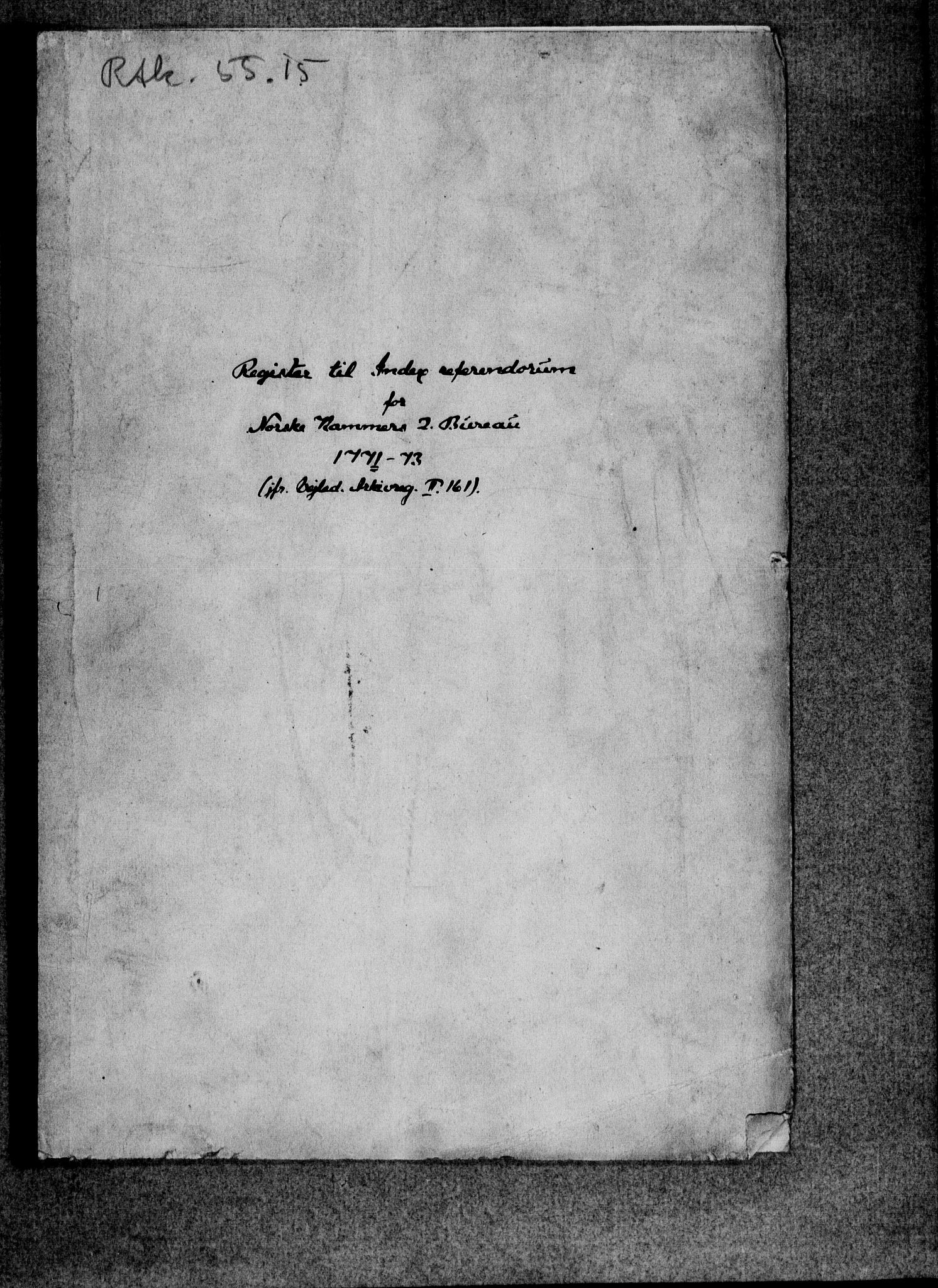 Rentekammeret, Kammerkanselliet, RA/EA-3111/G/Gi/Gia/L0012: Register til Index referendorum for Norske Kammers 2. byrå (merket RK 55.15), 1771-1773, p. 2