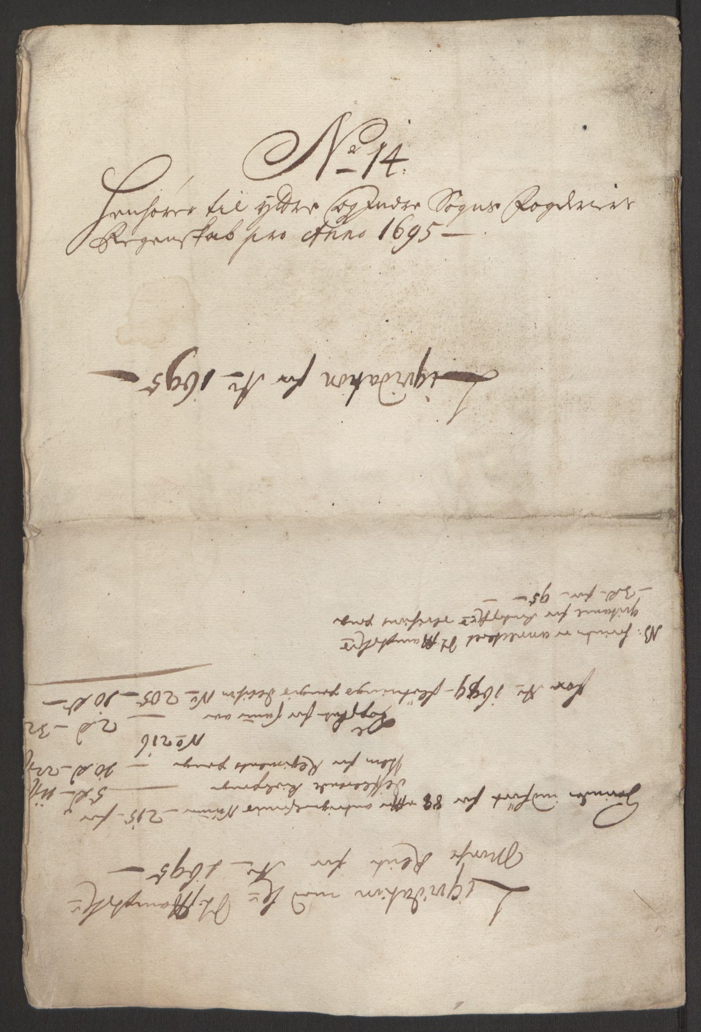 Rentekammeret inntil 1814, Reviderte regnskaper, Fogderegnskap, RA/EA-4092/R52/L3308: Fogderegnskap Sogn, 1695, p. 16
