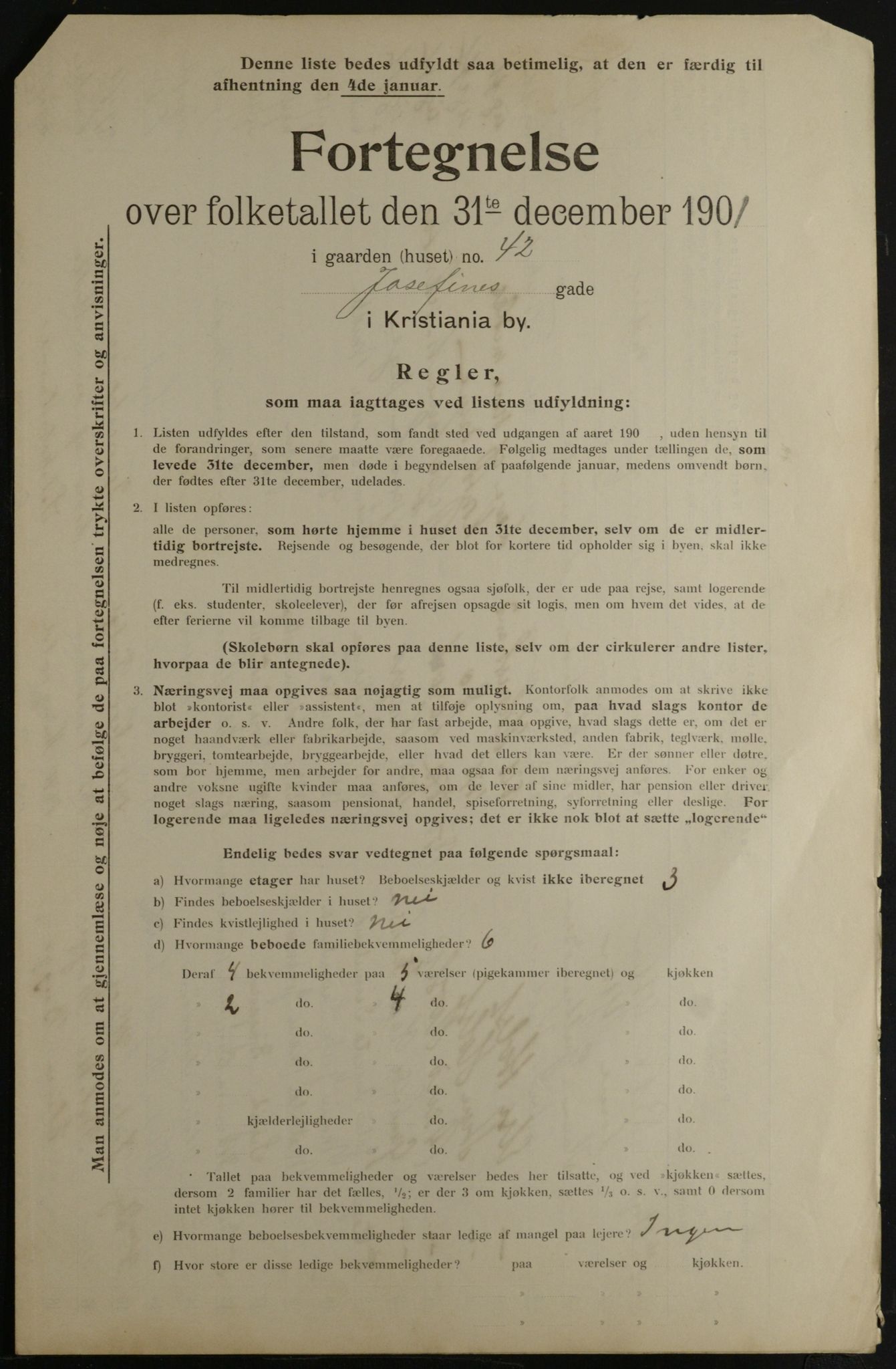 OBA, Municipal Census 1901 for Kristiania, 1901, p. 7434