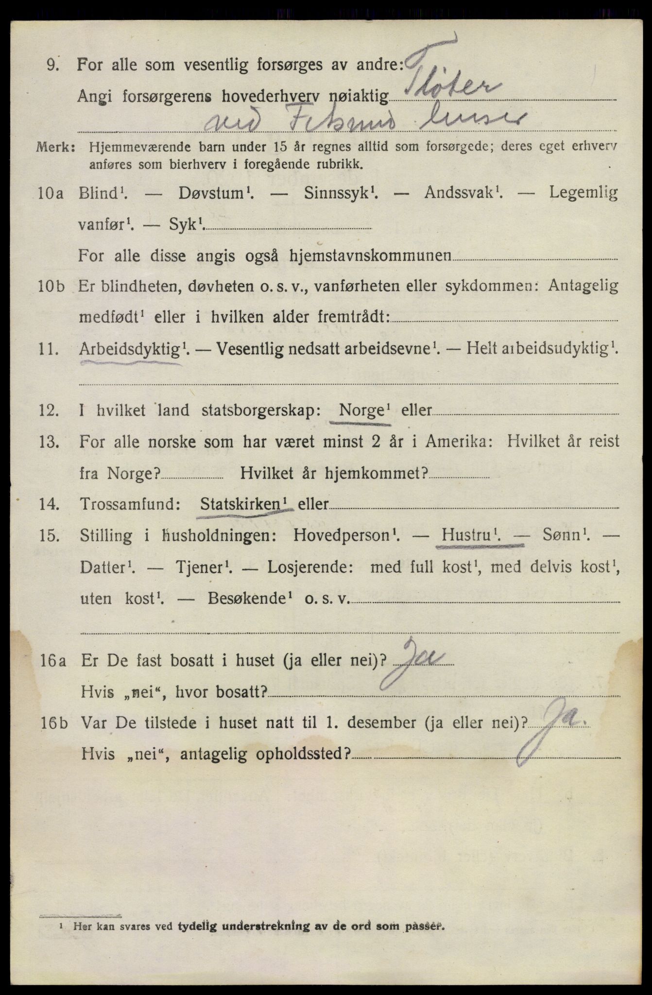 SAO, 1920 census for Fet, 1920, p. 2695