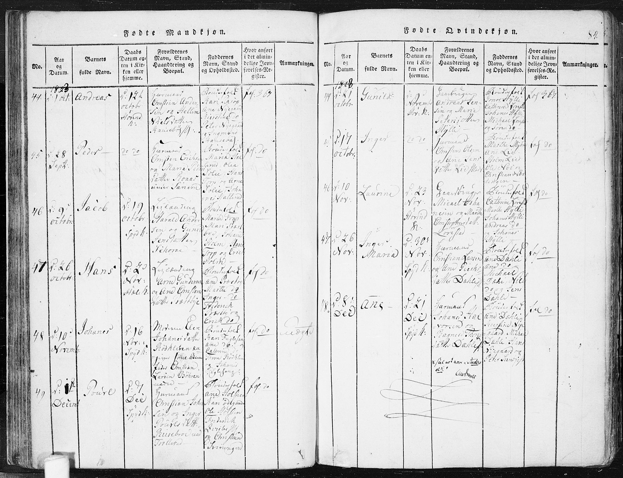 Spydeberg prestekontor Kirkebøker, AV/SAO-A-10924/F/Fa/L0004: Parish register (official) no. I 4, 1814-1841, p. 84