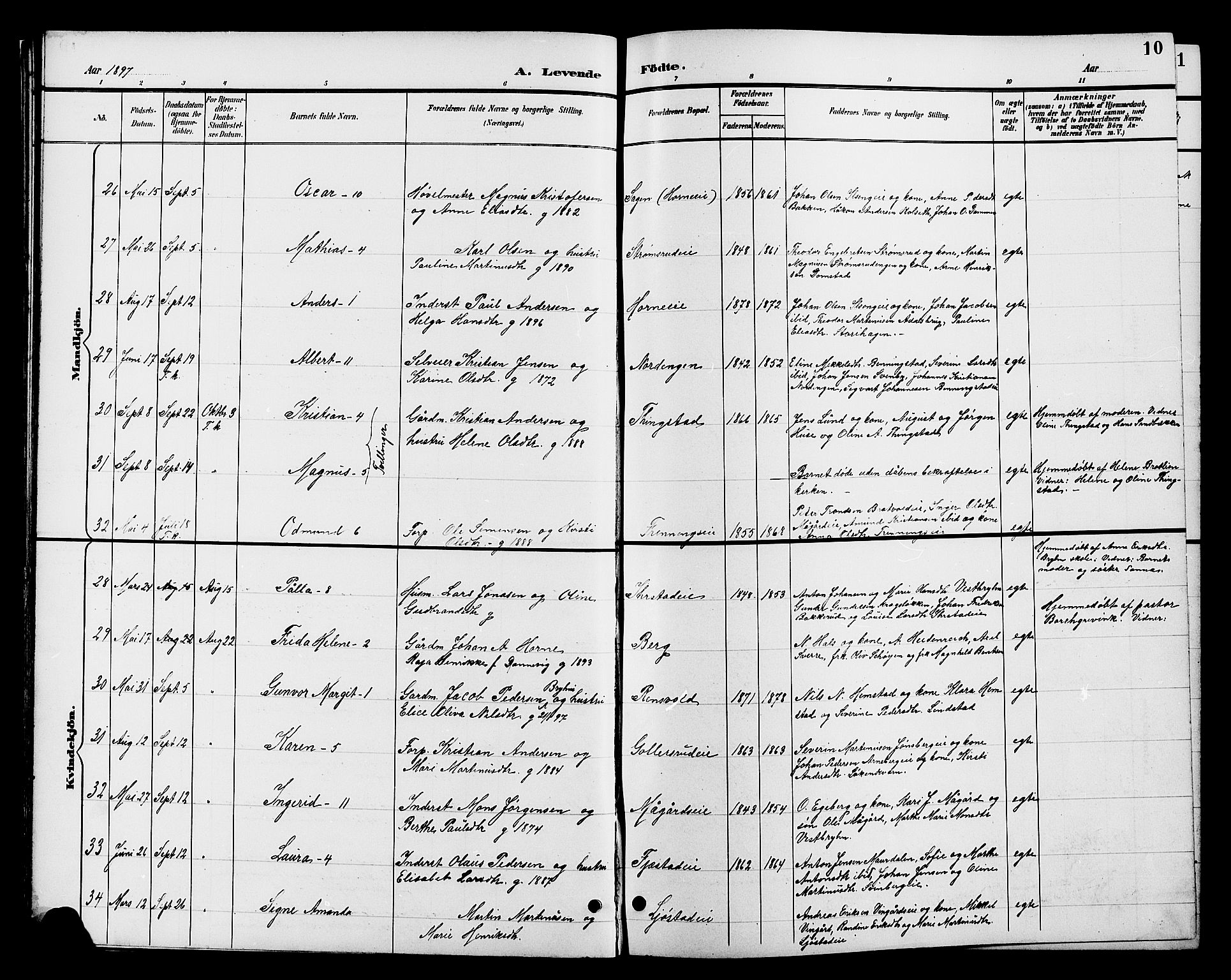 Romedal prestekontor, AV/SAH-PREST-004/L/L0012: Parish register (copy) no. 12, 1896-1914, p. 10