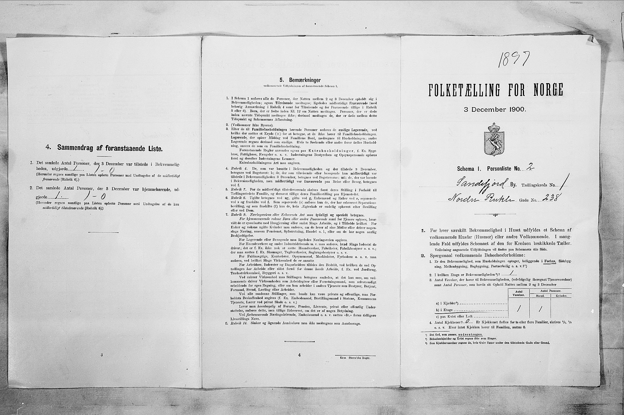 RA, 1900 census for Sandefjord, 1900, p. 40