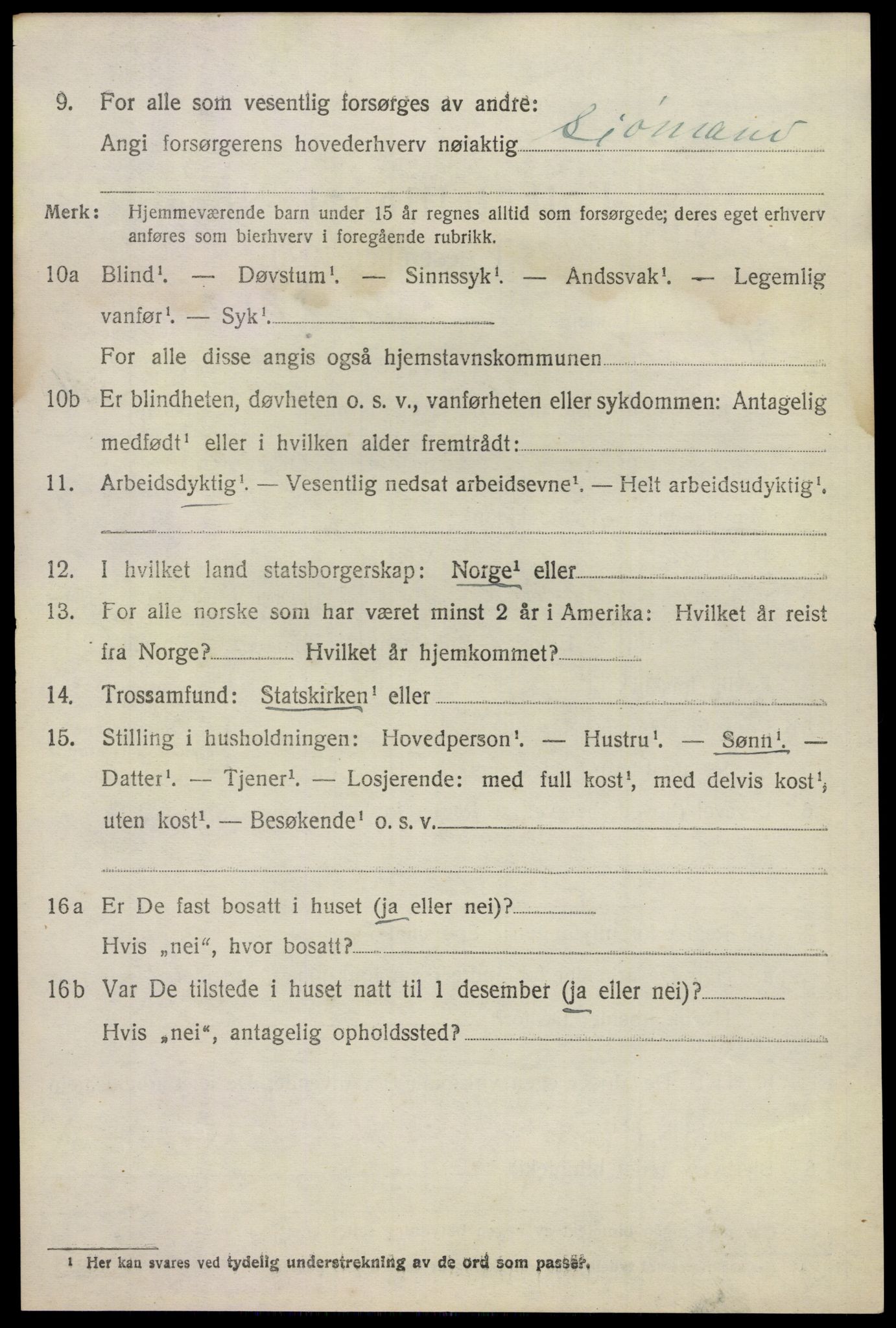 SAKO, 1920 census for Sandeherred, 1920, p. 10987