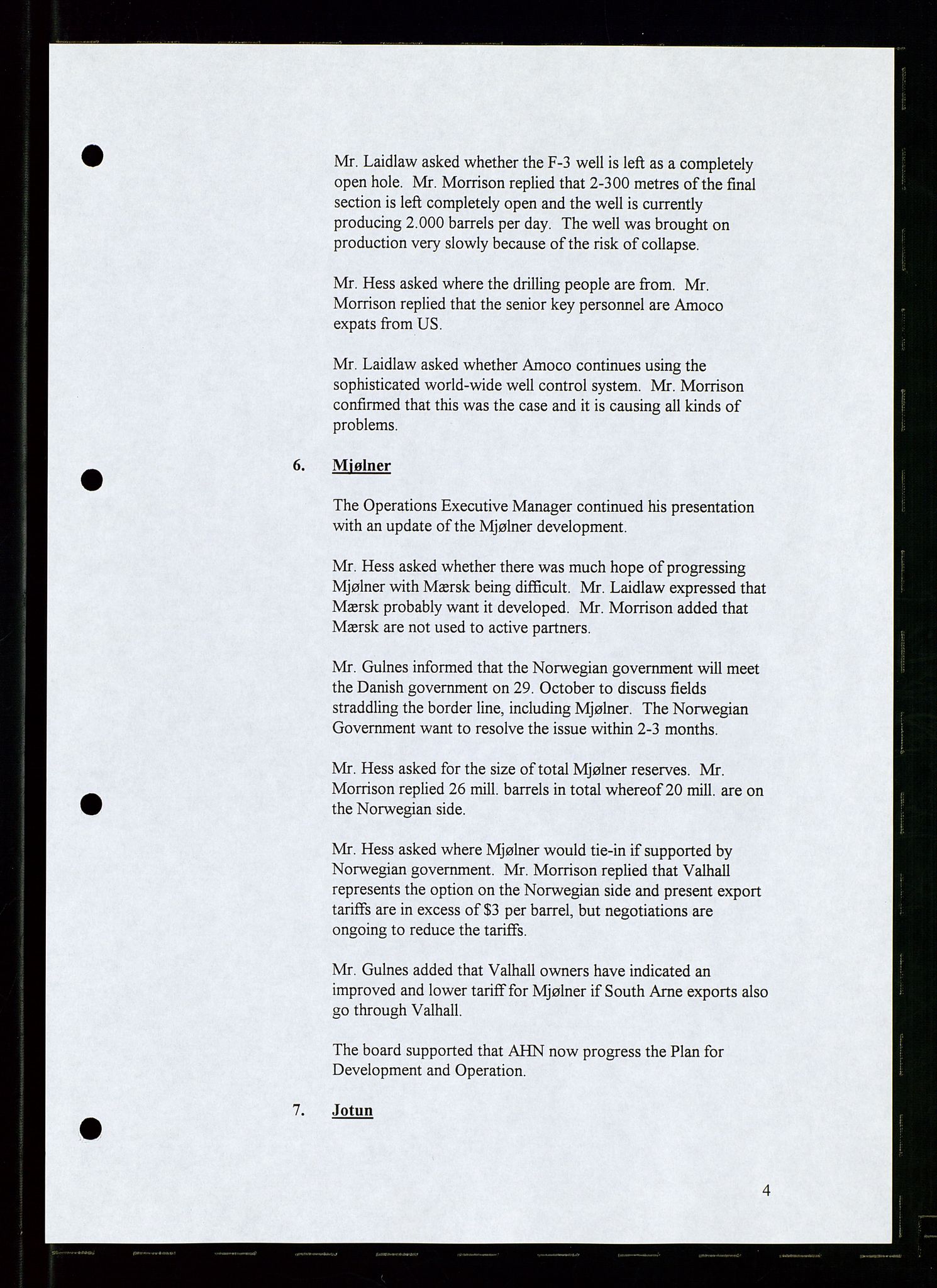 Pa 1766 - Hess Norge AS, AV/SAST-A-102451/A/Aa/L0001: Referater og sakspapirer, 1995-1997, p. 325