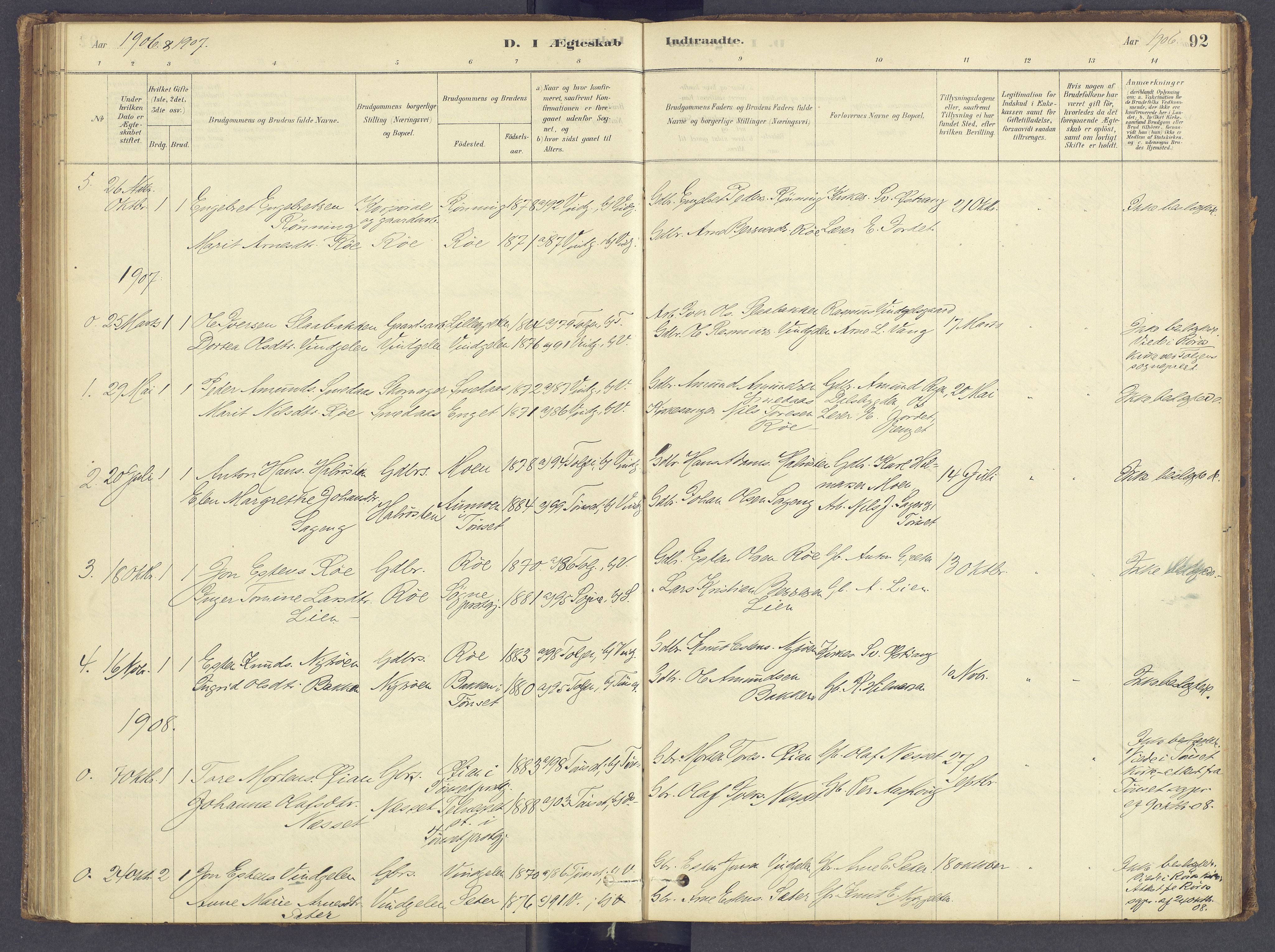 Tolga prestekontor, AV/SAH-PREST-062/K/L0012: Parish register (official) no. 12, 1877-1925, p. 92