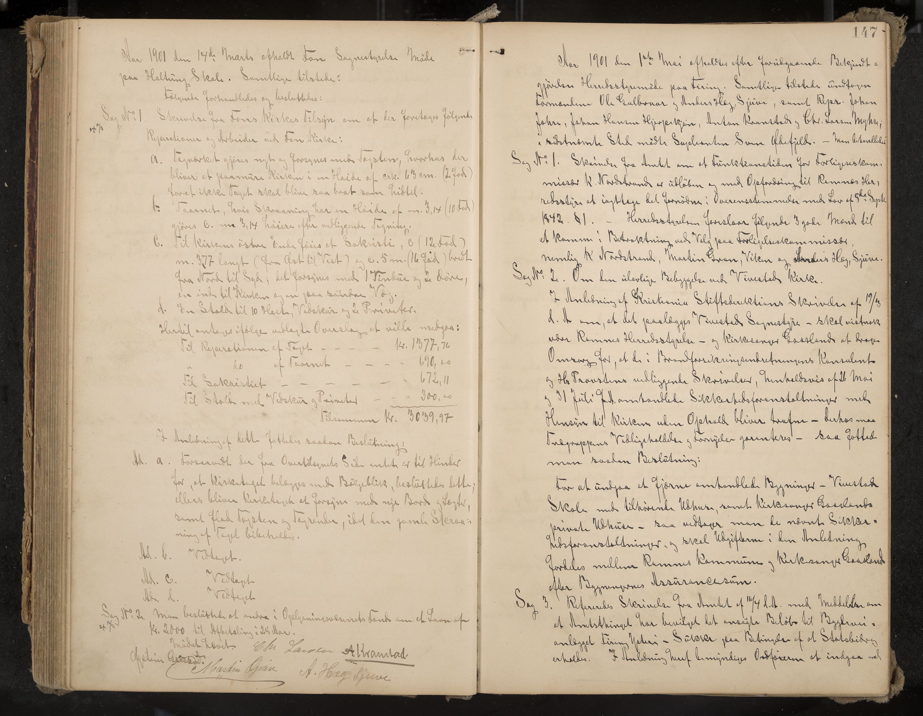 Ramnes formannskap og sentraladministrasjon, IKAK/0718021/A/Aa/L0004: Møtebok, 1892-1907, p. 147