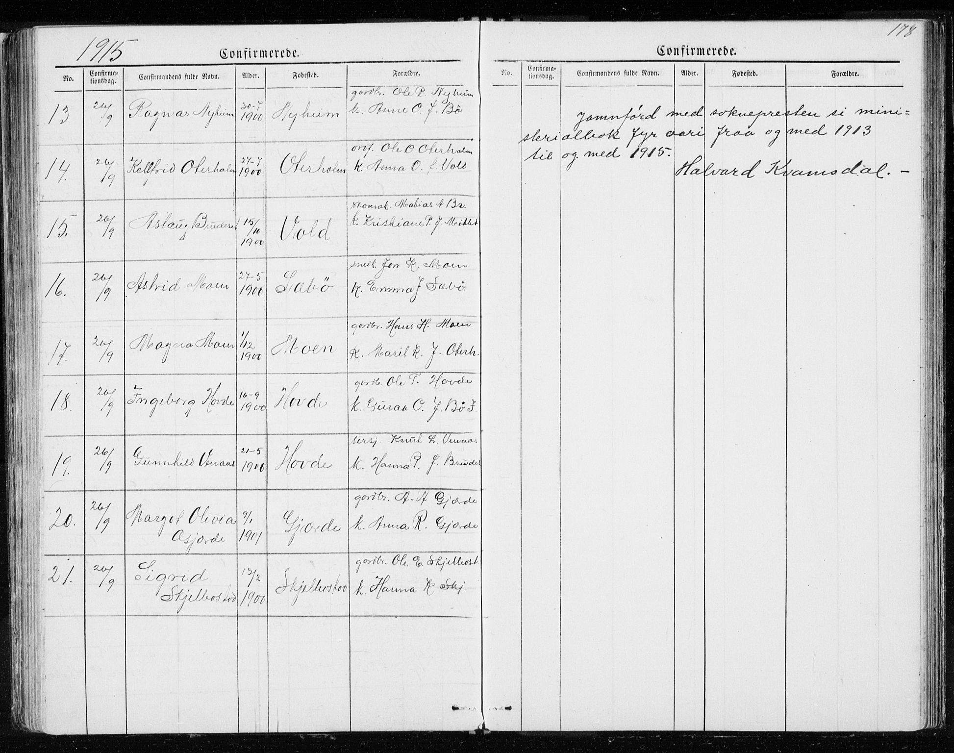 Ministerialprotokoller, klokkerbøker og fødselsregistre - Møre og Romsdal, SAT/A-1454/543/L0564: Parish register (copy) no. 543C02, 1867-1915, p. 178