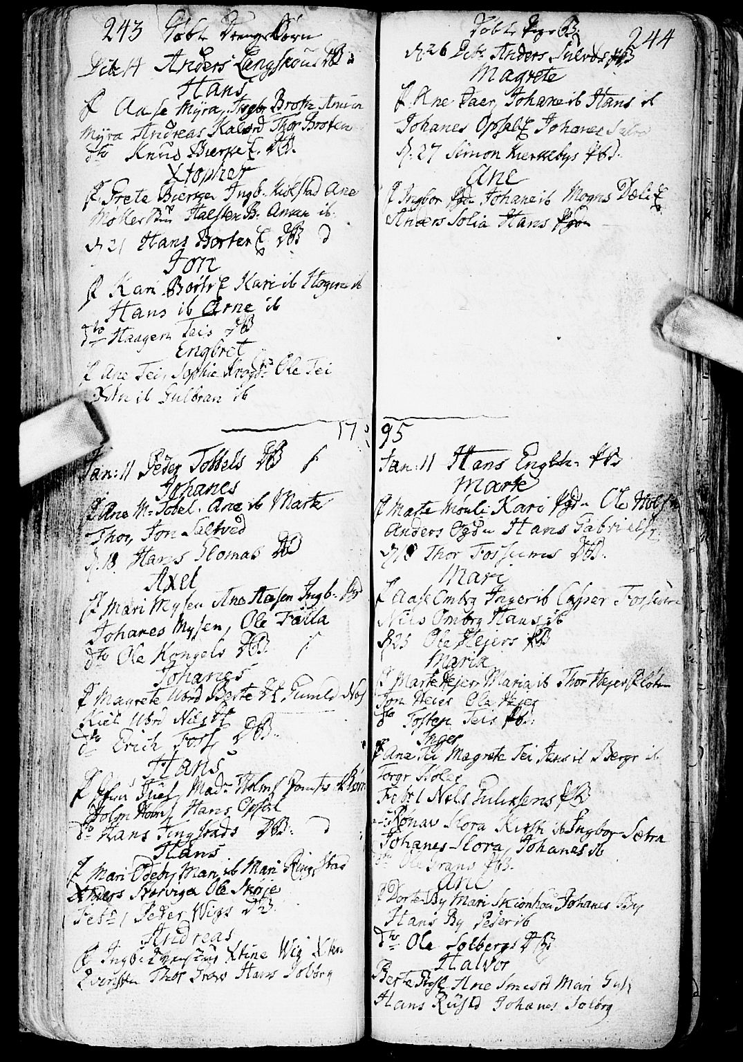 Enebakk prestekontor Kirkebøker, AV/SAO-A-10171c/F/Fa/L0002: Parish register (official) no. I 2, 1755-1806, p. 243-244