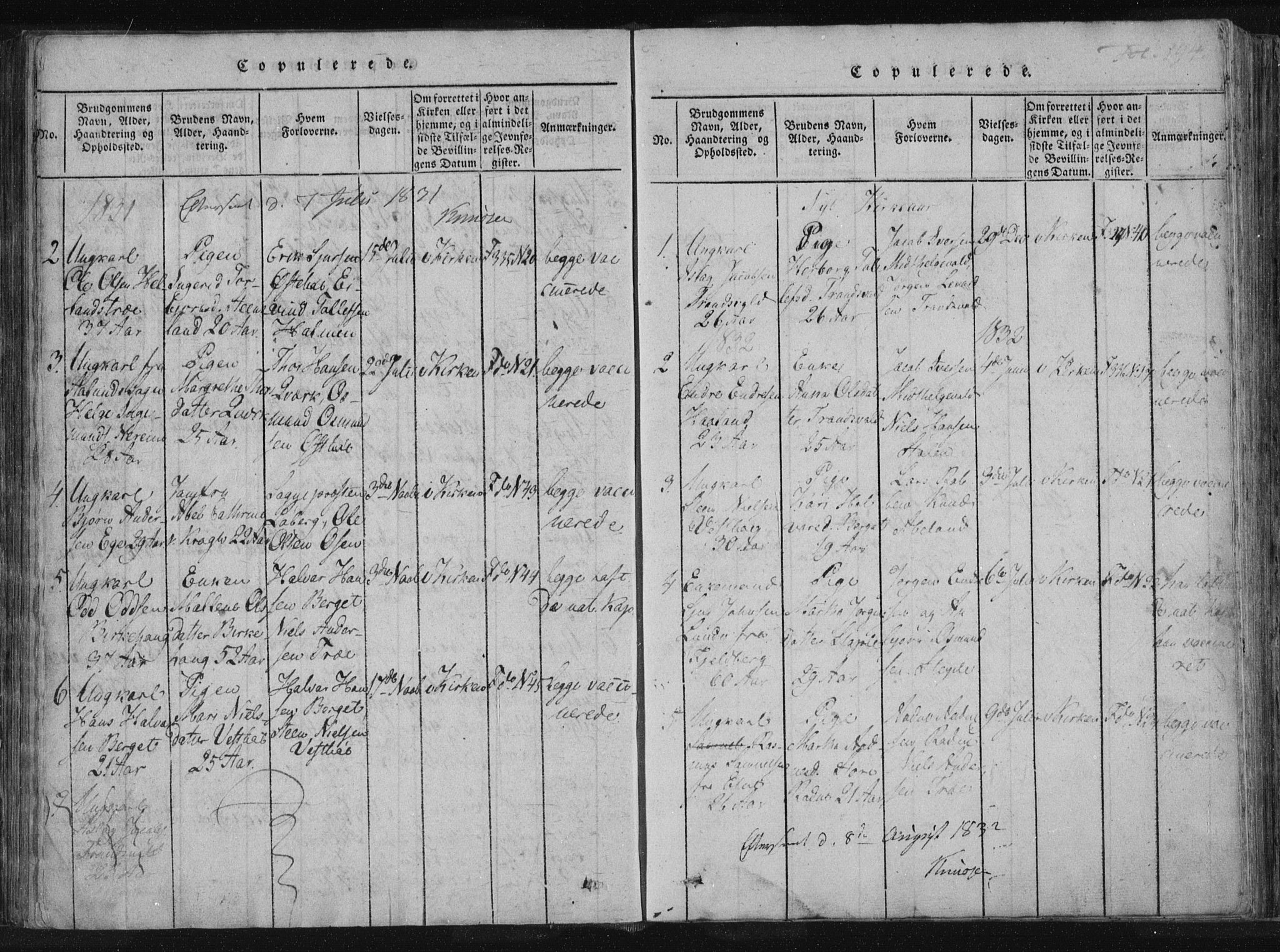 Vikedal sokneprestkontor, SAST/A-101840/01/IV: Parish register (official) no. A 4, 1816-1850, p. 194