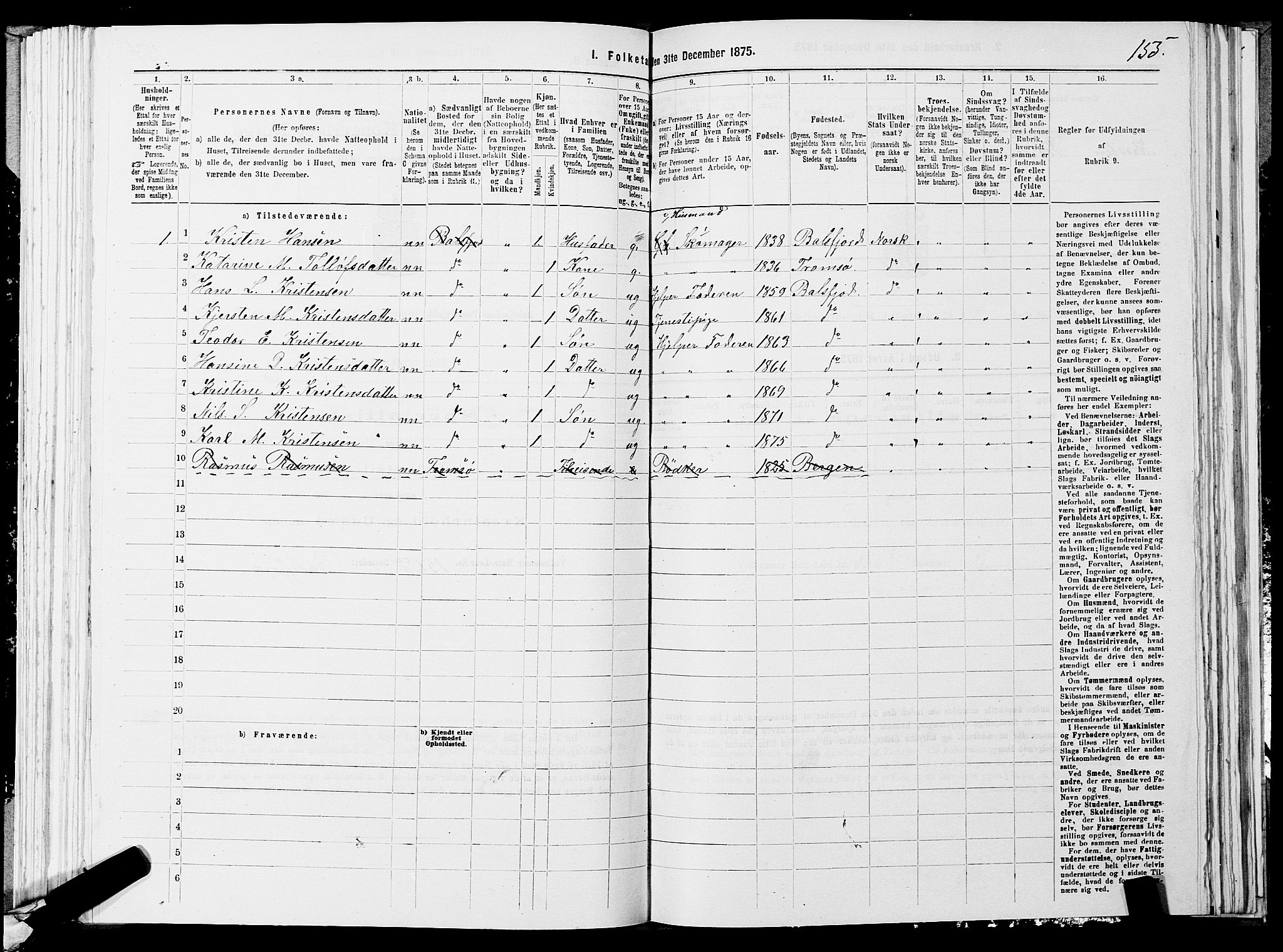 SATØ, 1875 census for 1933P Balsfjord, 1875, p. 1755