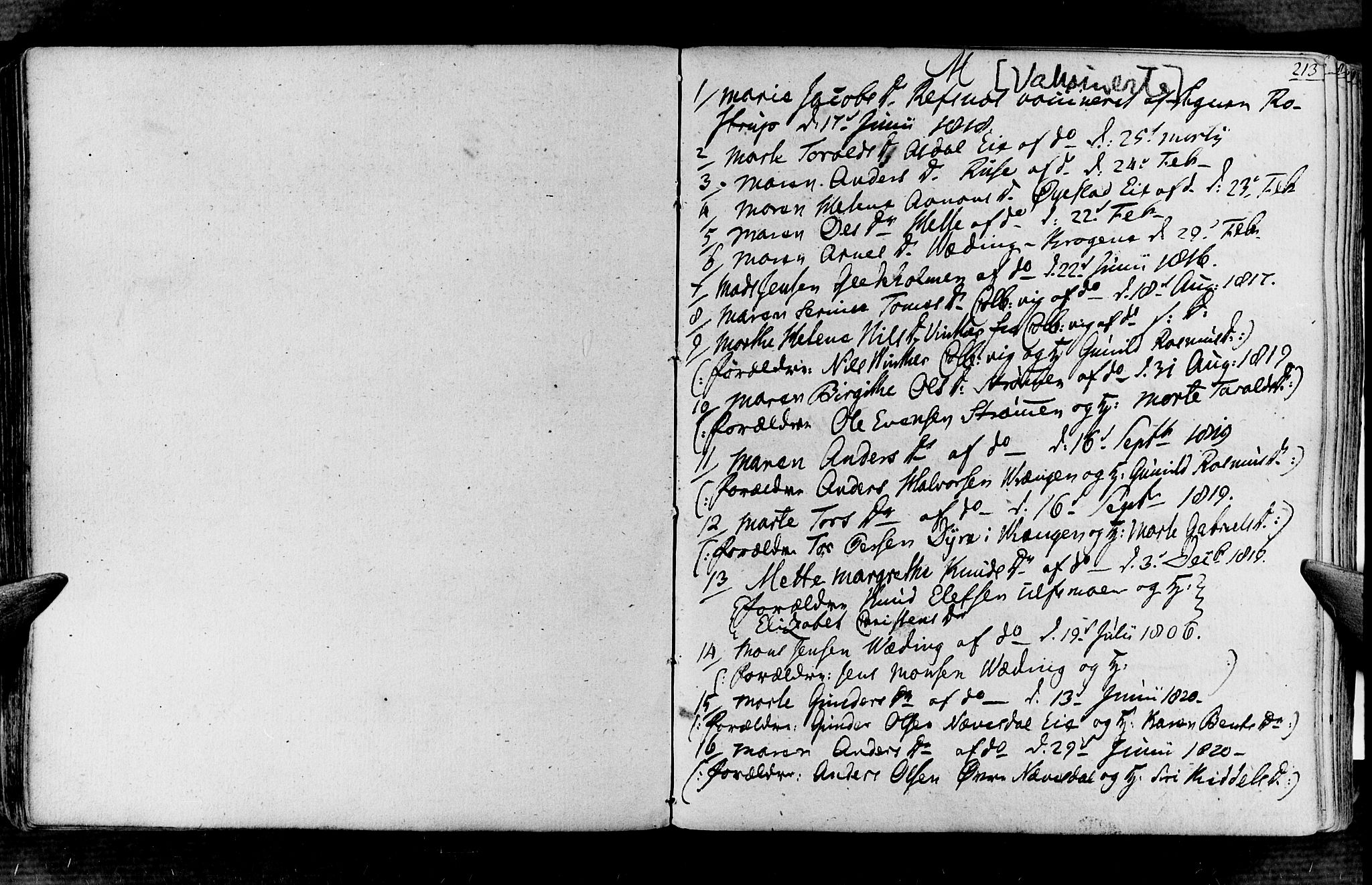 Øyestad sokneprestkontor, AV/SAK-1111-0049/F/Fa/L0011: Parish register (official) no. A 11, 1805-1824, p. 213