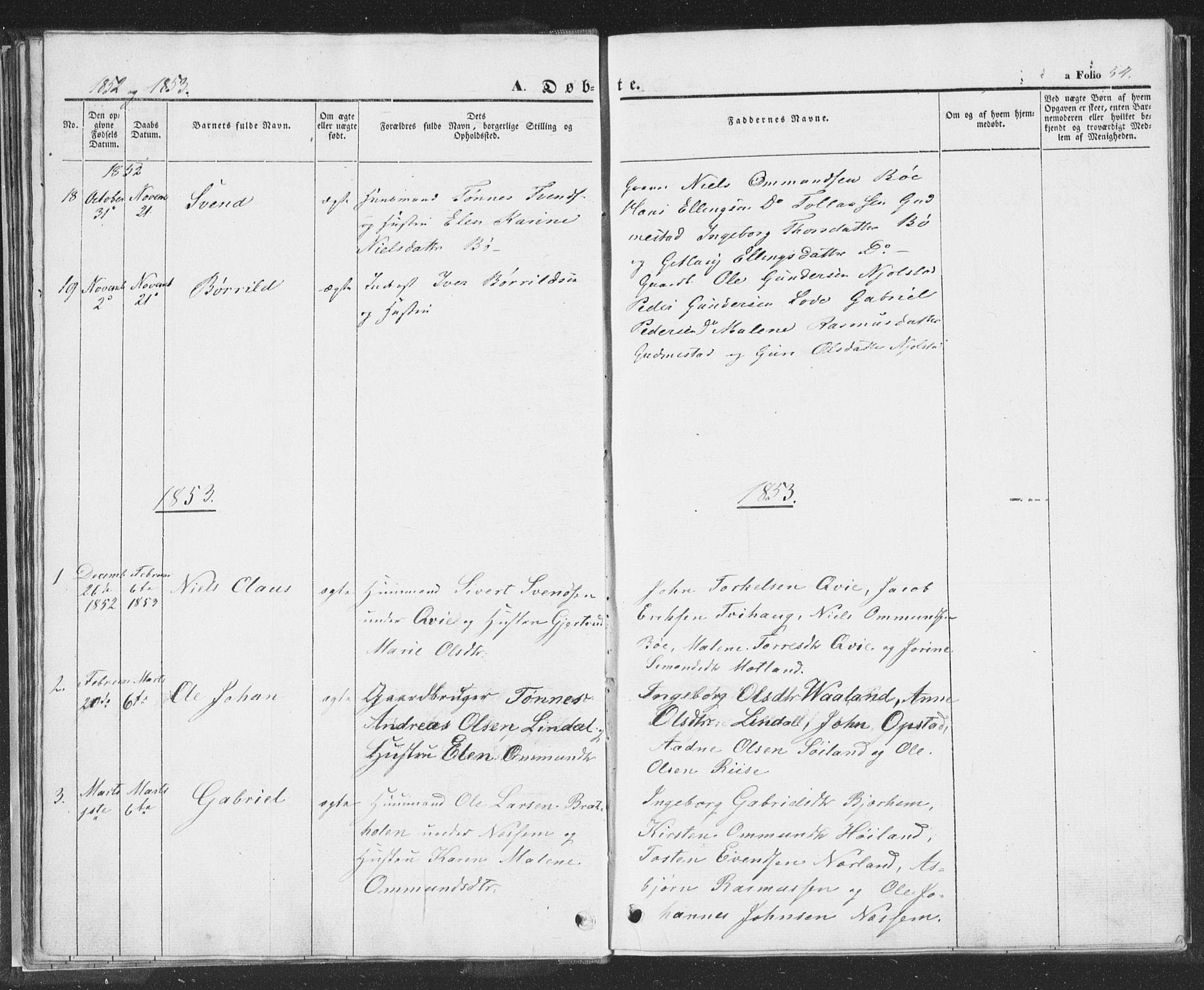 Hå sokneprestkontor, AV/SAST-A-101801/001/30BA/L0006: Parish register (official) no. A 5, 1842-1853, p. 54