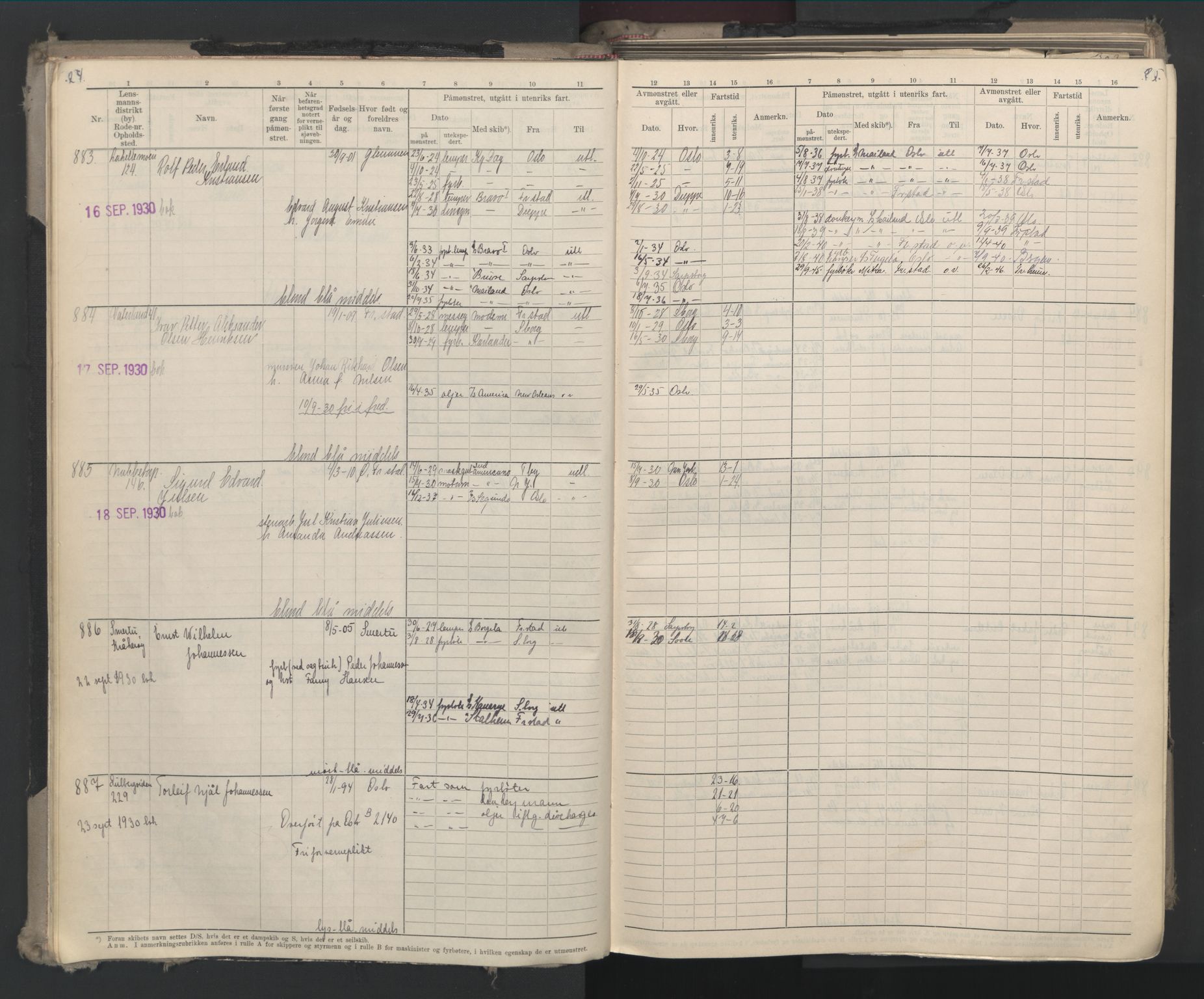 Oslo sjømannskontor, AV/SAO-A-10595/F/Fd/L0008: B-rulle, 1914, p. 24-25