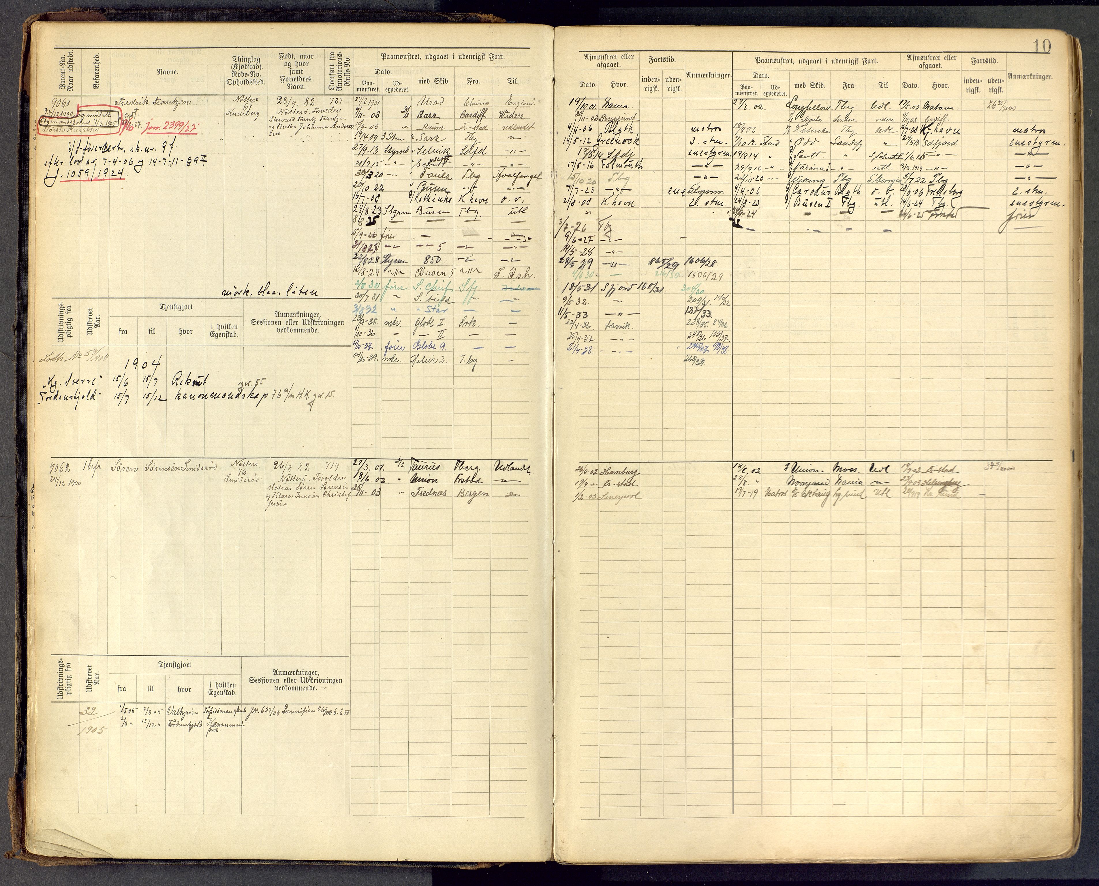 Tønsberg innrulleringskontor, AV/SAKO-A-786/F/Fc/Fcb/L0009: Hovedrulle Patent nr. 9043-9992, 1900-1921, p. 10