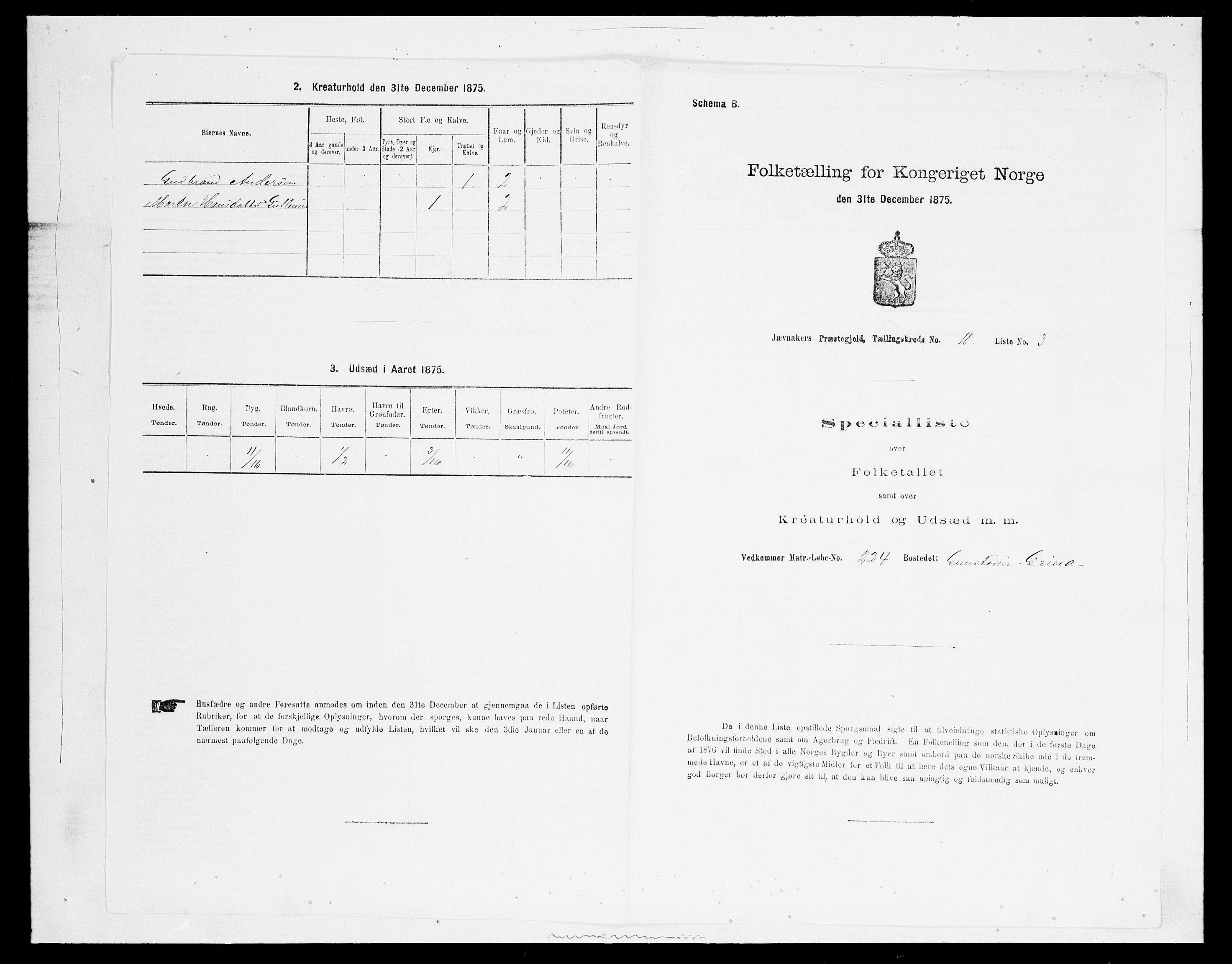 SAH, 1875 census for 0532P Jevnaker, 1875, p. 1710